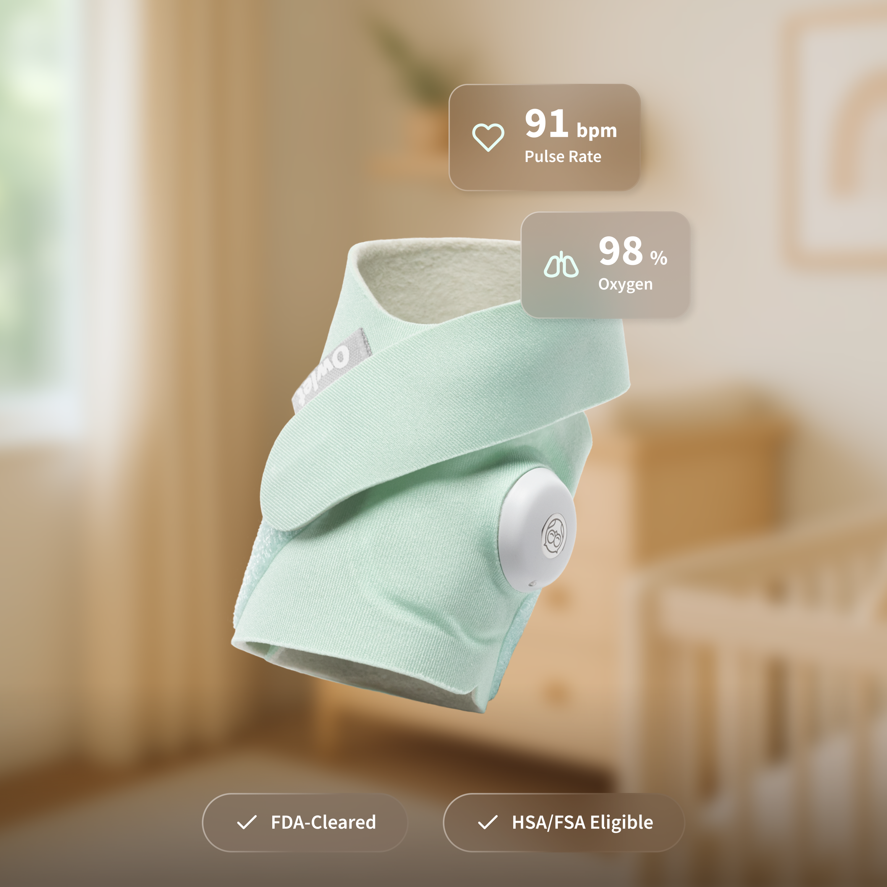 Owlet Dream Sock Smart Wearable Baby Monitor.