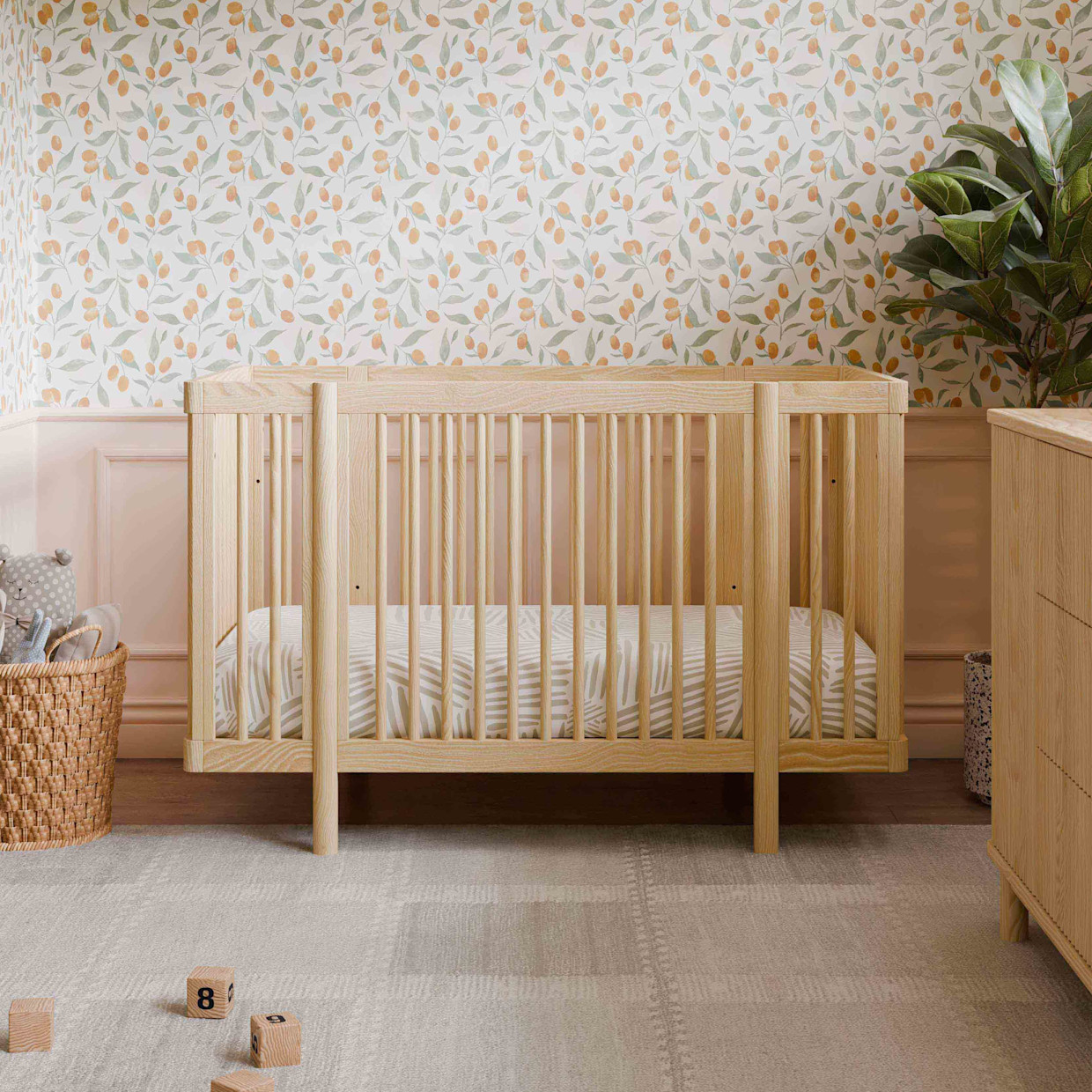 babyletto Pogo 8-in-1 Convertible Crib with All-Stages Conversion Kits - Blonde.