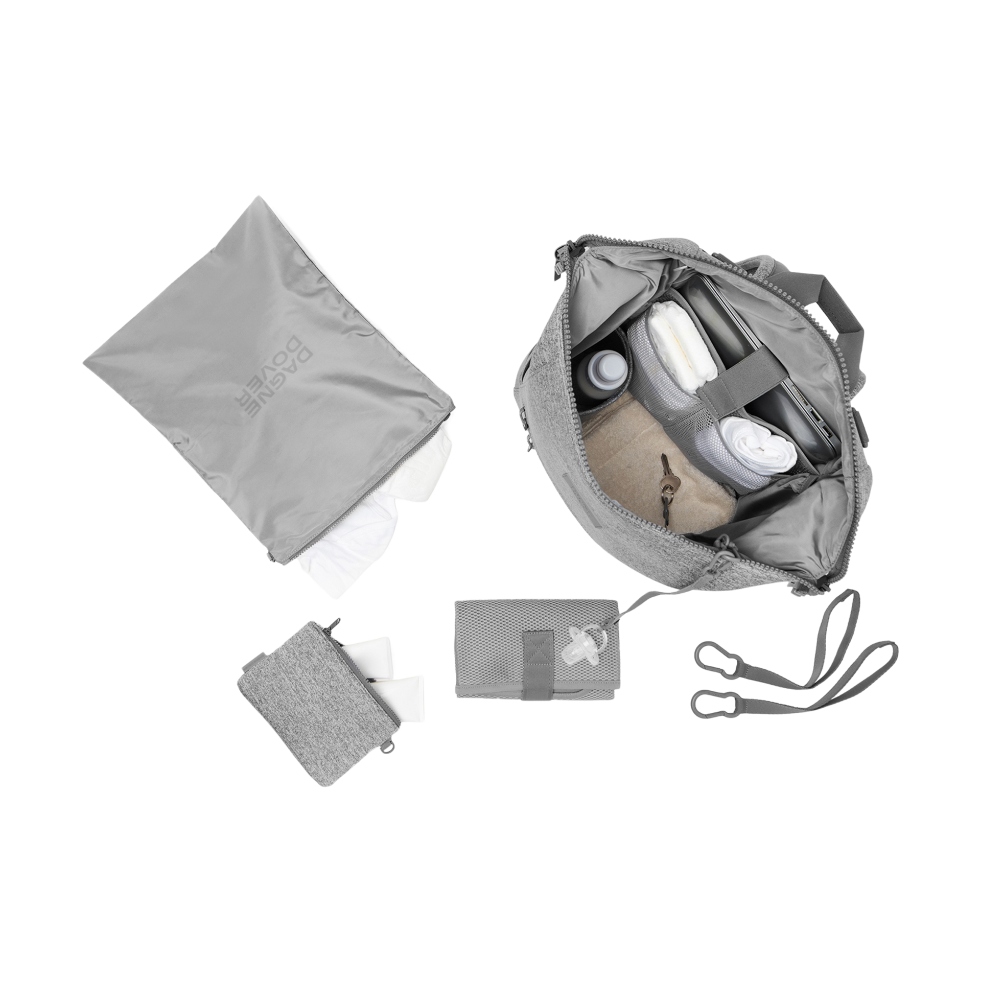 Dagne Dover Indi Diaper Bag Backpack - Heather Grey, Medium.