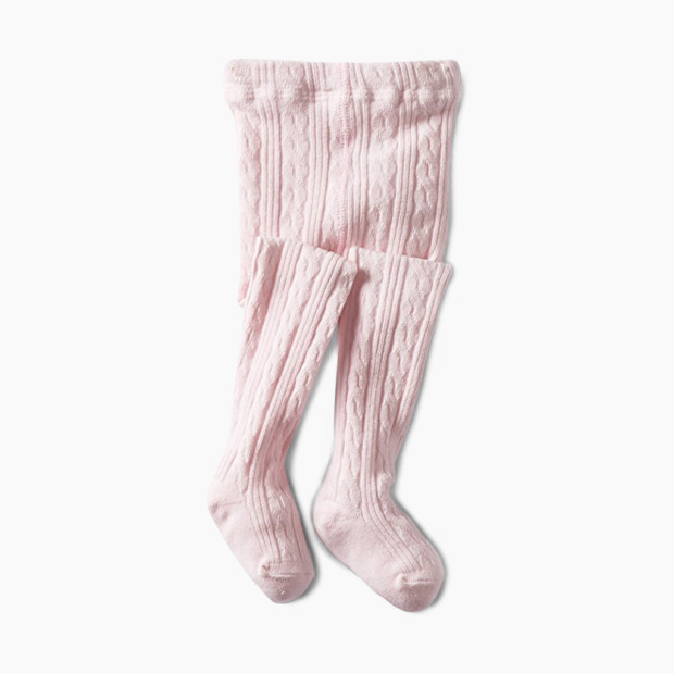 Jefferies Socks Cable Knit Tights - Light Pink, 6-18 Months.
