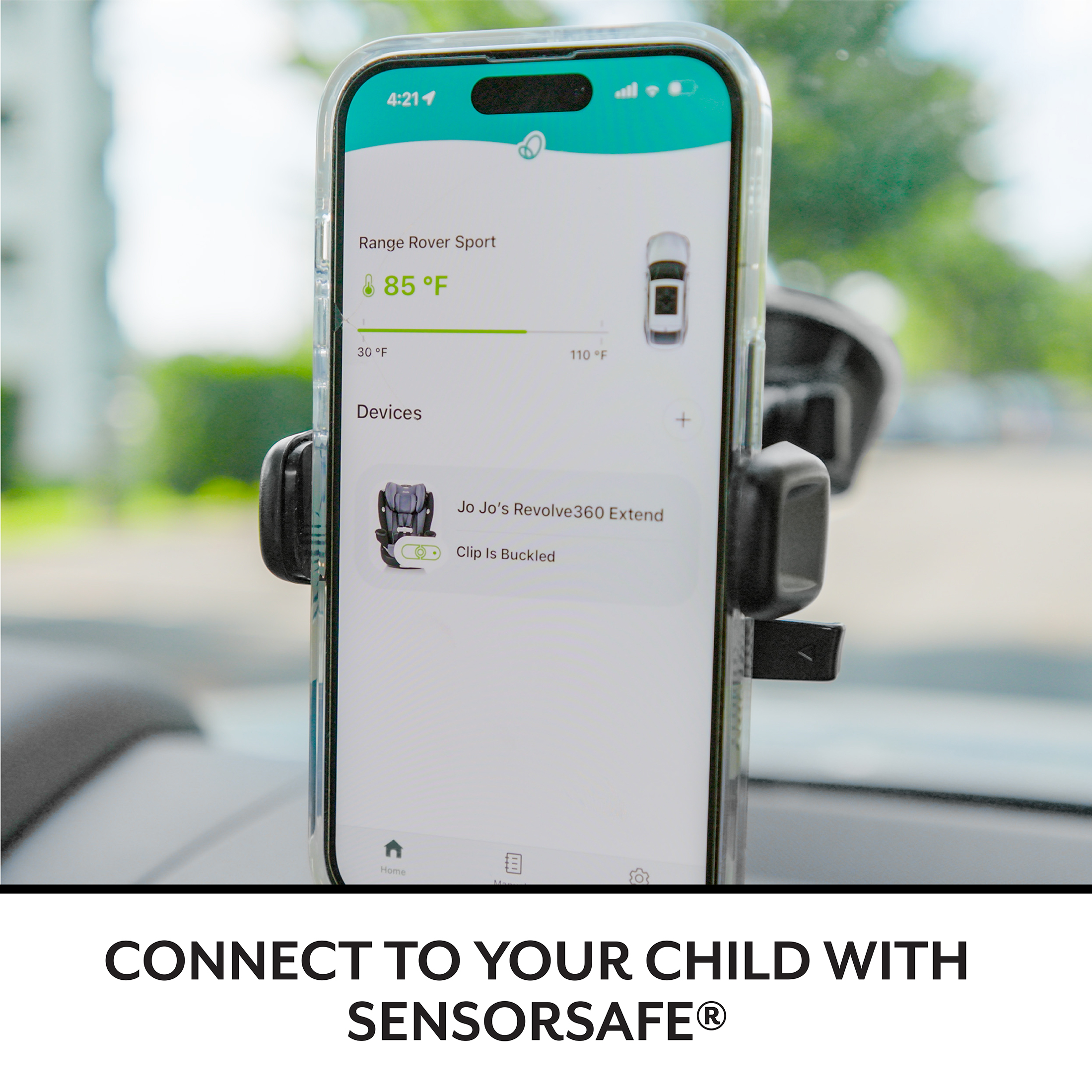 Evenflo Revolve360 Extend All-in-One Rotational Car Seat with Green & Gentle Fabric - Flint.