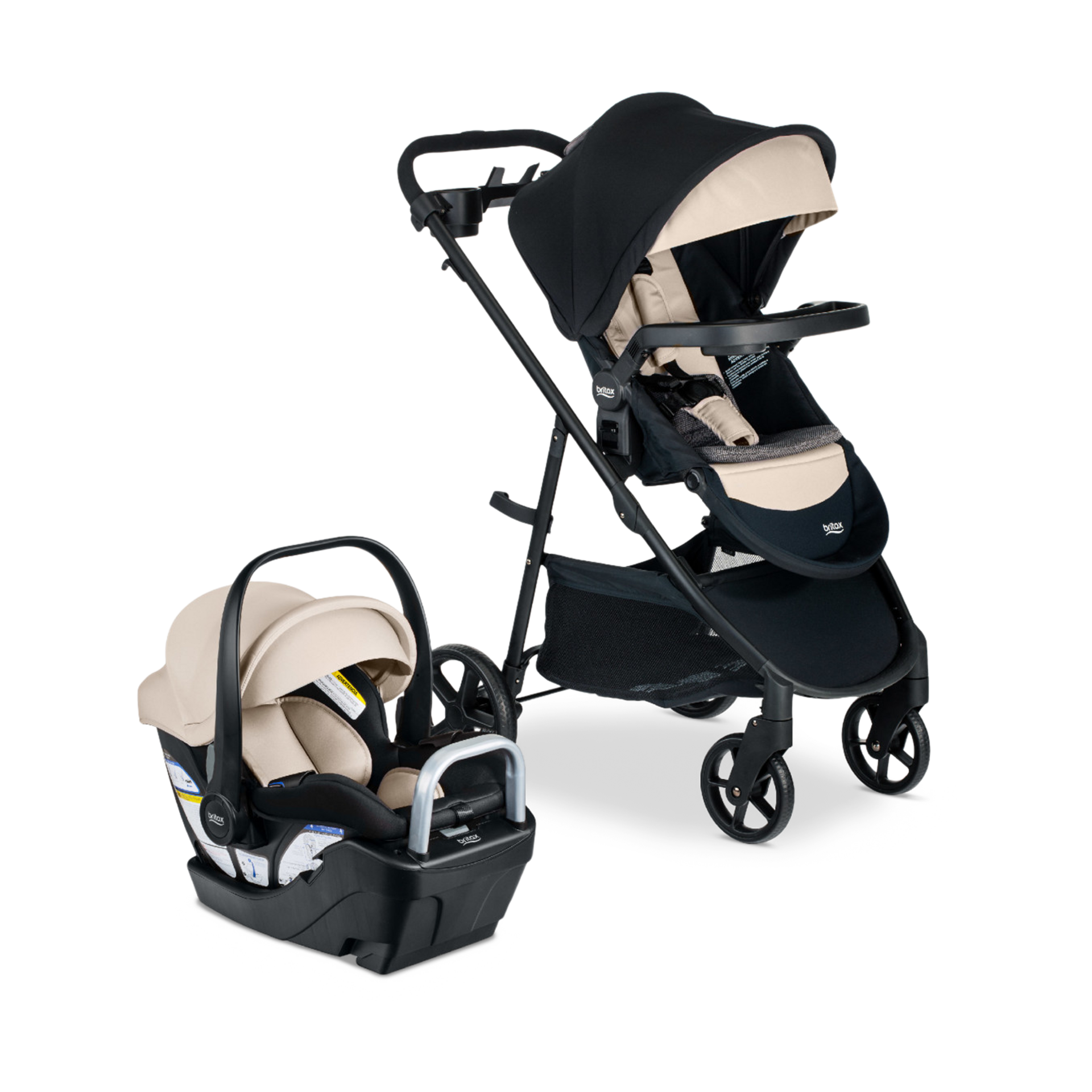 Britax Willow Brook S+ Travel System - Sand Onyx.