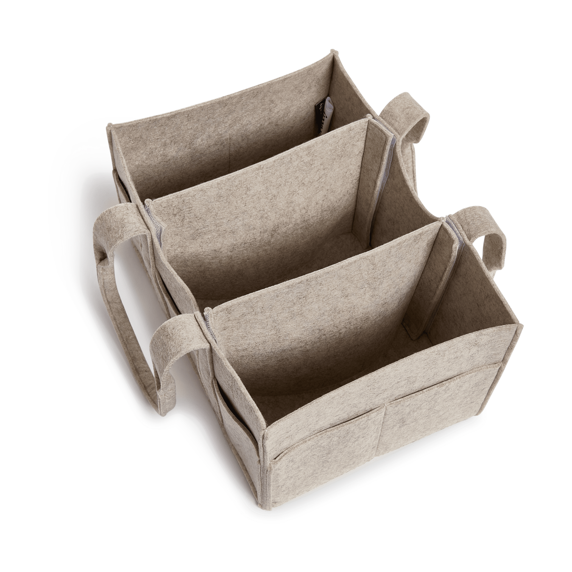 Sprucely Felt Diaper Caddy - Heather Oat, Large.