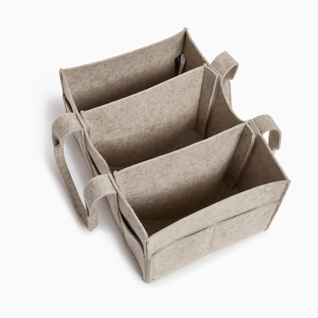 Sprucely Felt Diaper Caddy - Heather Oat, Large.