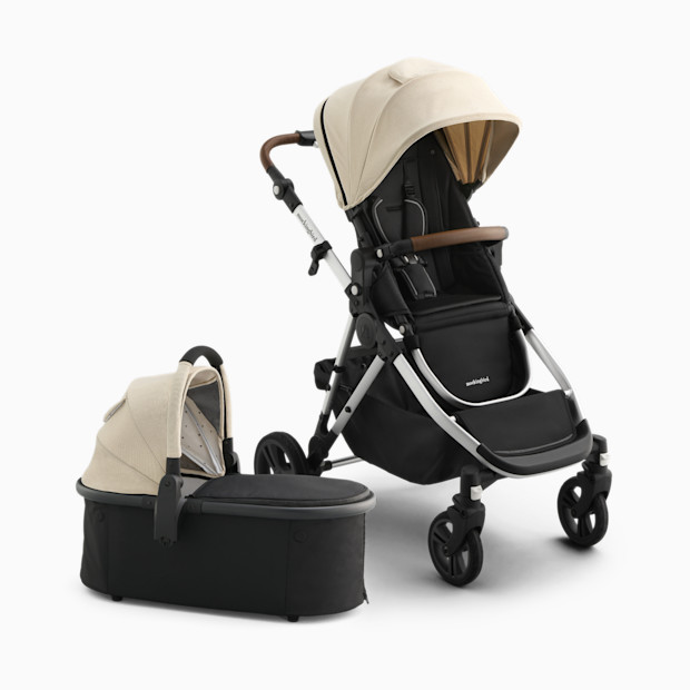Mockingbird Single-to-Double Stroller 3.0 and Bassinet Bundle - Oat.