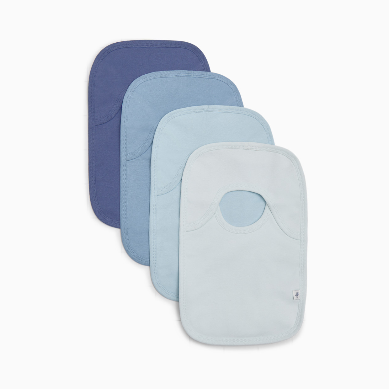 Small Story Organic Cotton Lap Shoulder Bib (4 Pack) - Blues.