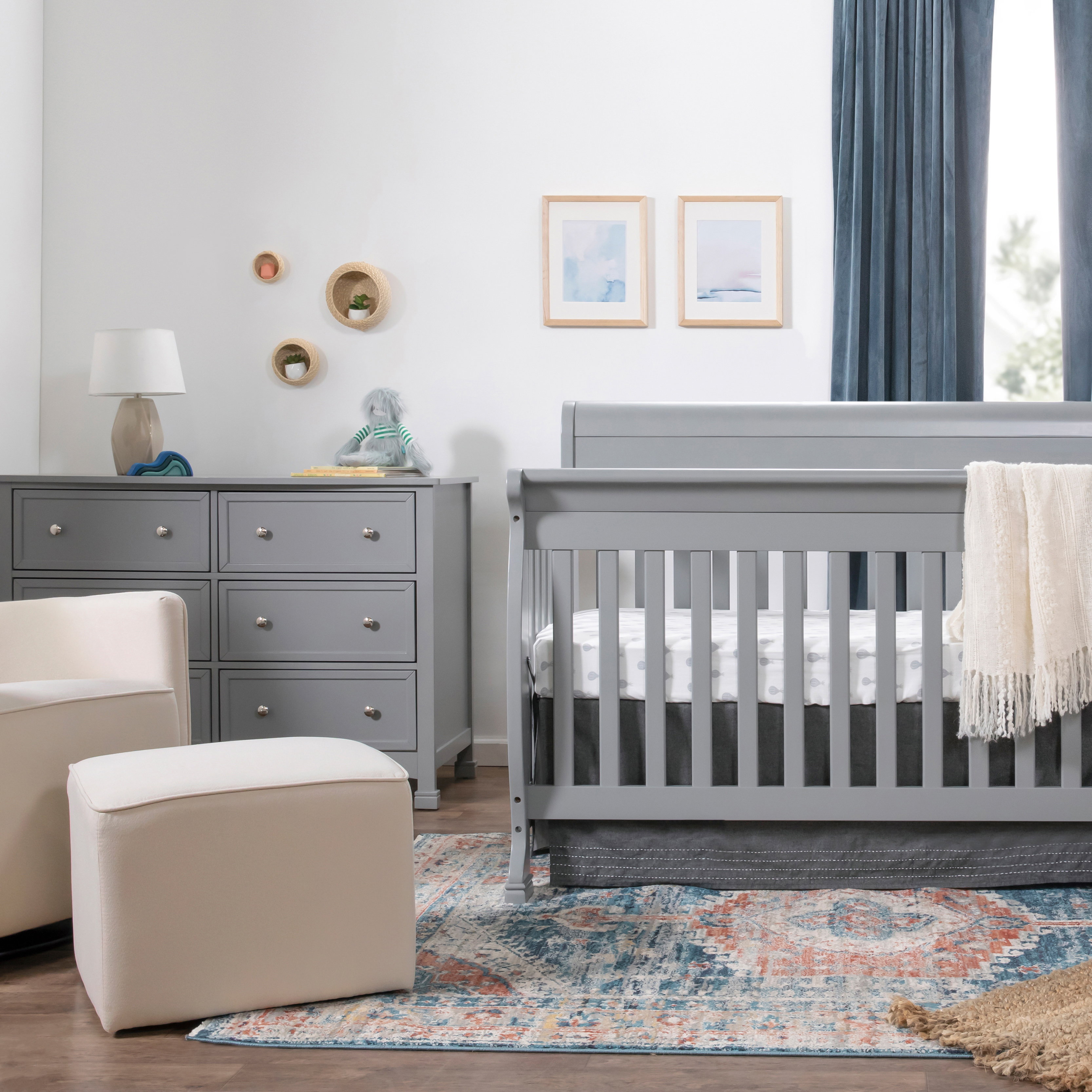 daVinci Kalani 6-Drawer Double Wide Dresser - Grey.