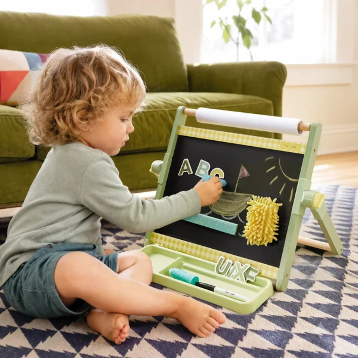 Tiny Land Double-Sided Magnetic Tabletop Easel - Green.