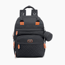BabbleRoo Diaper Bag Backpack - Baby Essentials Travel Tote - Multi Function Waterproof Diaper Bag, Travel Essentials Baby Bag with Changing Pad, Stroller Straps & Pacifier Case - Unisex, Black