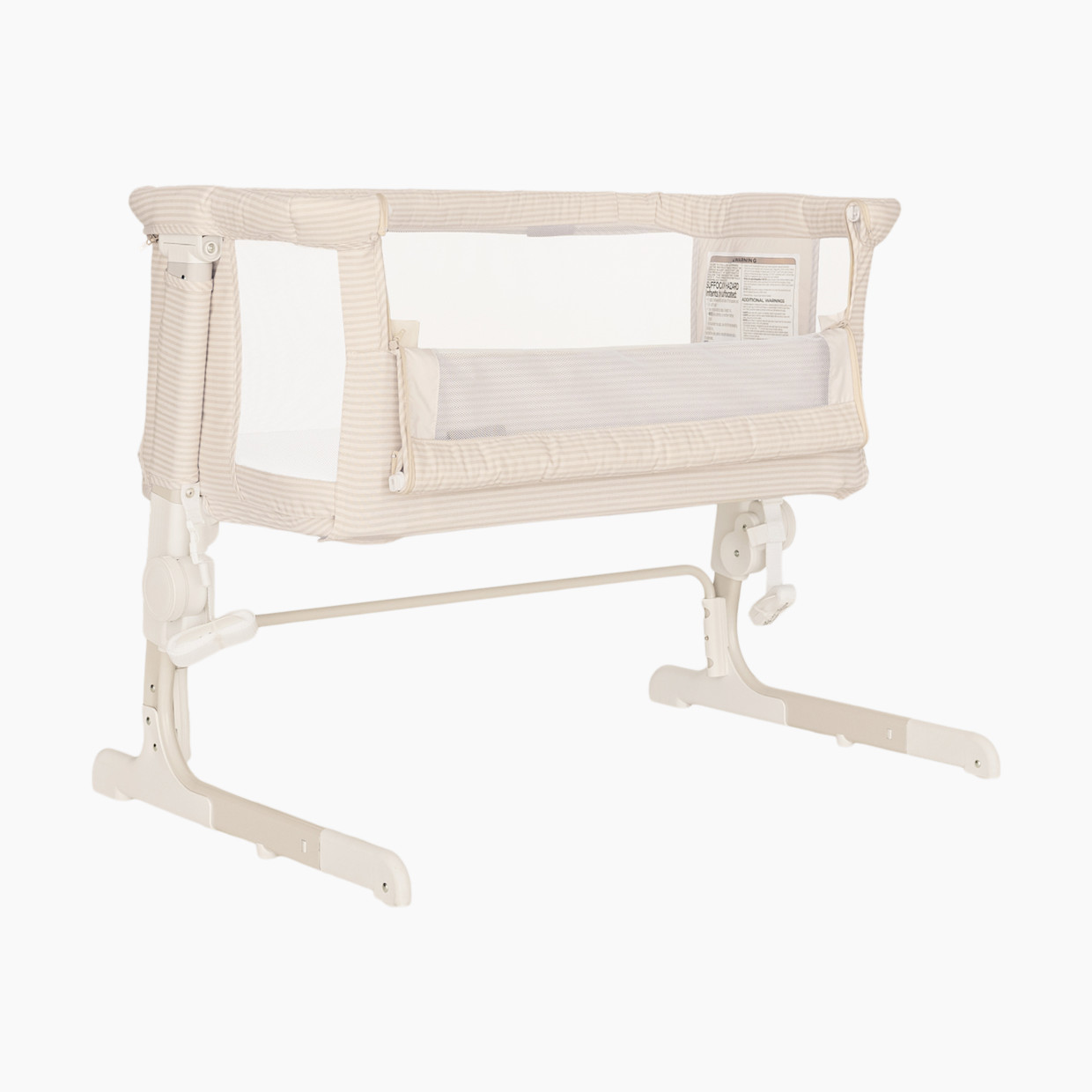 Baby Delight Beside Me Dreamer Bassinet & Bedside Sleeper - Tan Linen Stripe.