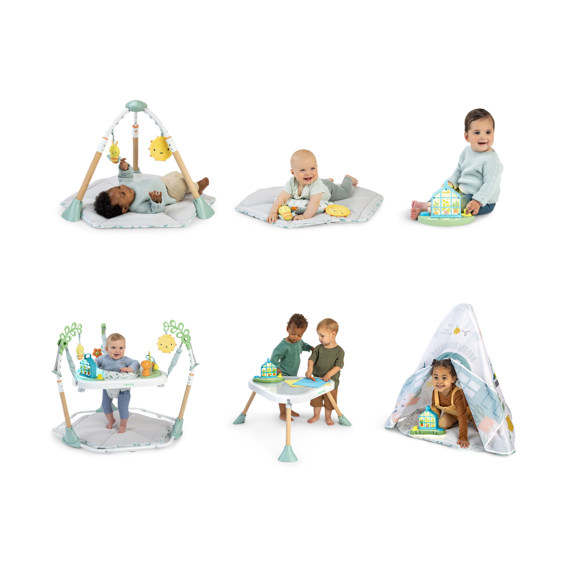 Ingenuity Tummy to Toes 6-in-1 Milestones Baby Activity Jumper.