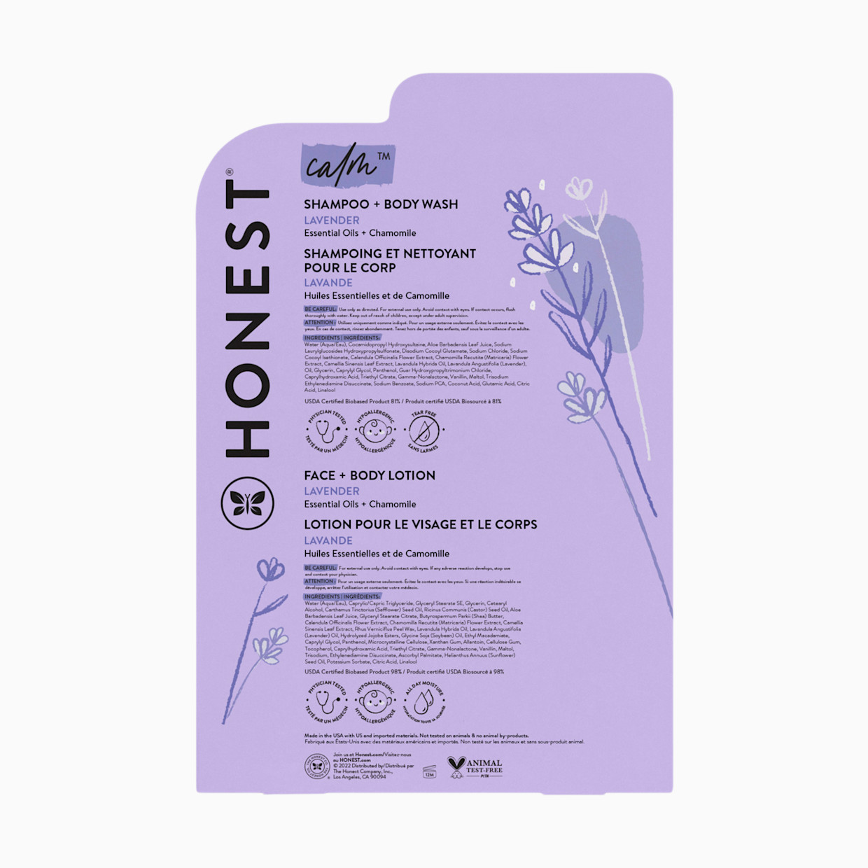 The Honest Company Wash and Lotion Bundle - Calm (Lavender).