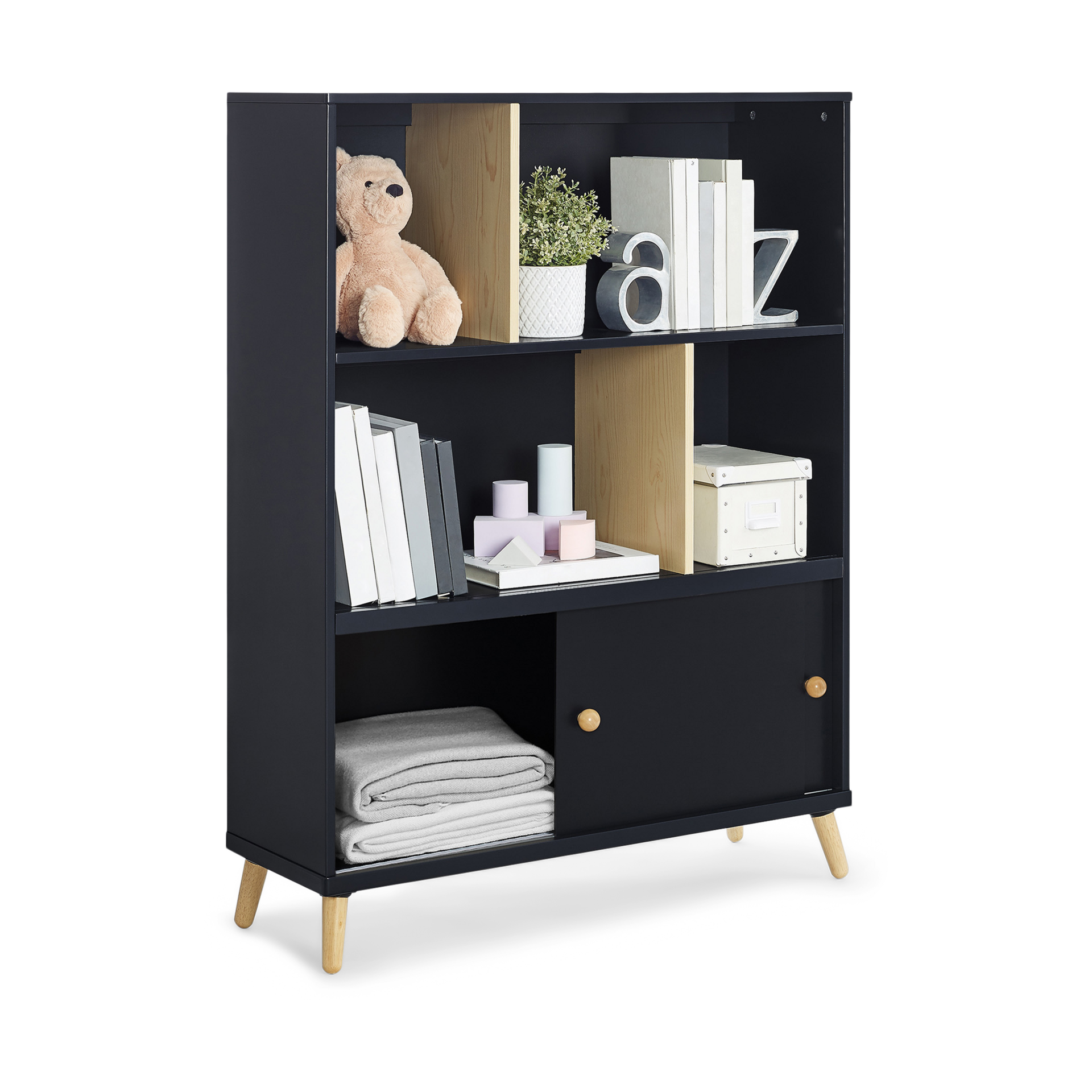 Delta Children Essex Bookcase - Black/Natural.