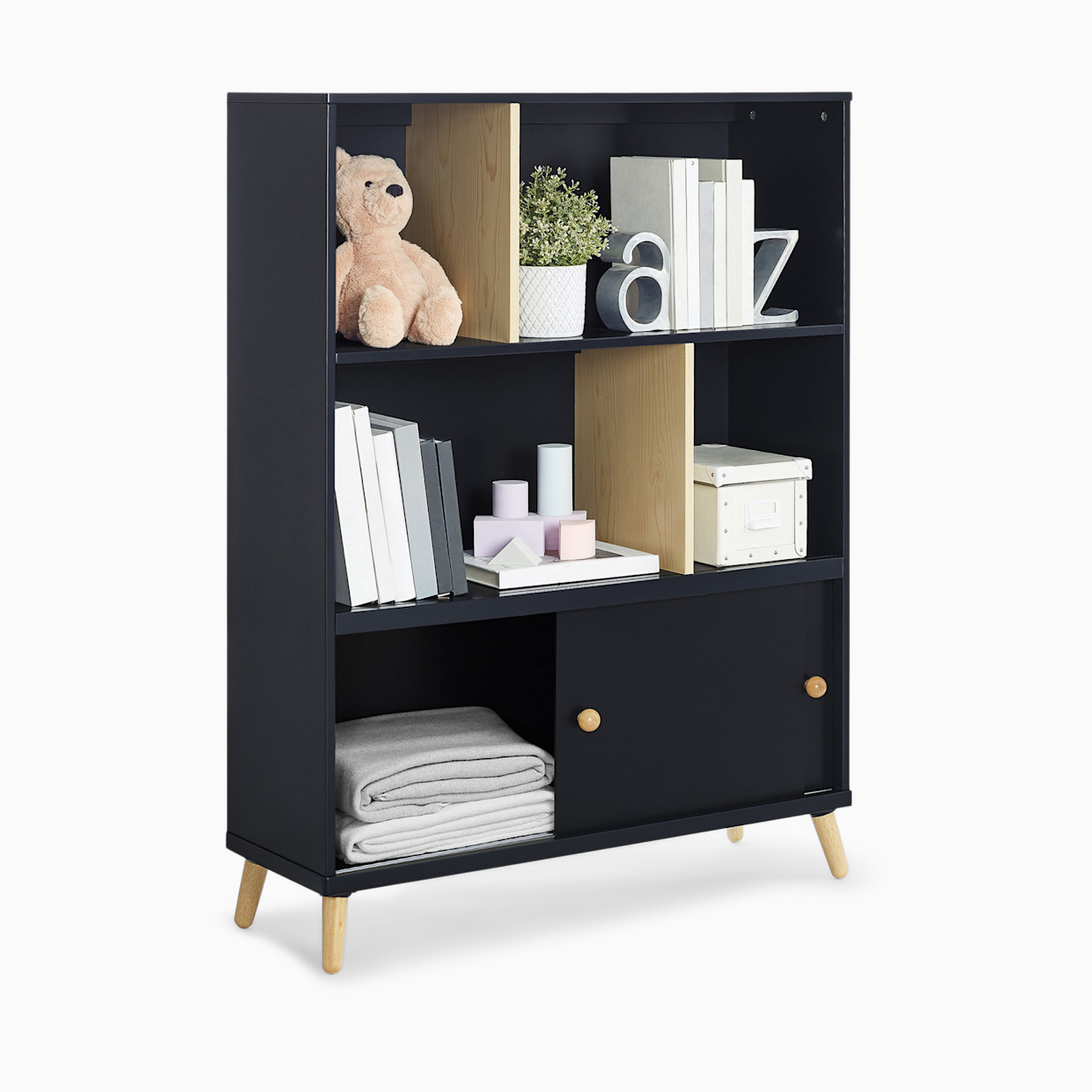 Delta Children Essex Bookcase - Black/Natural.