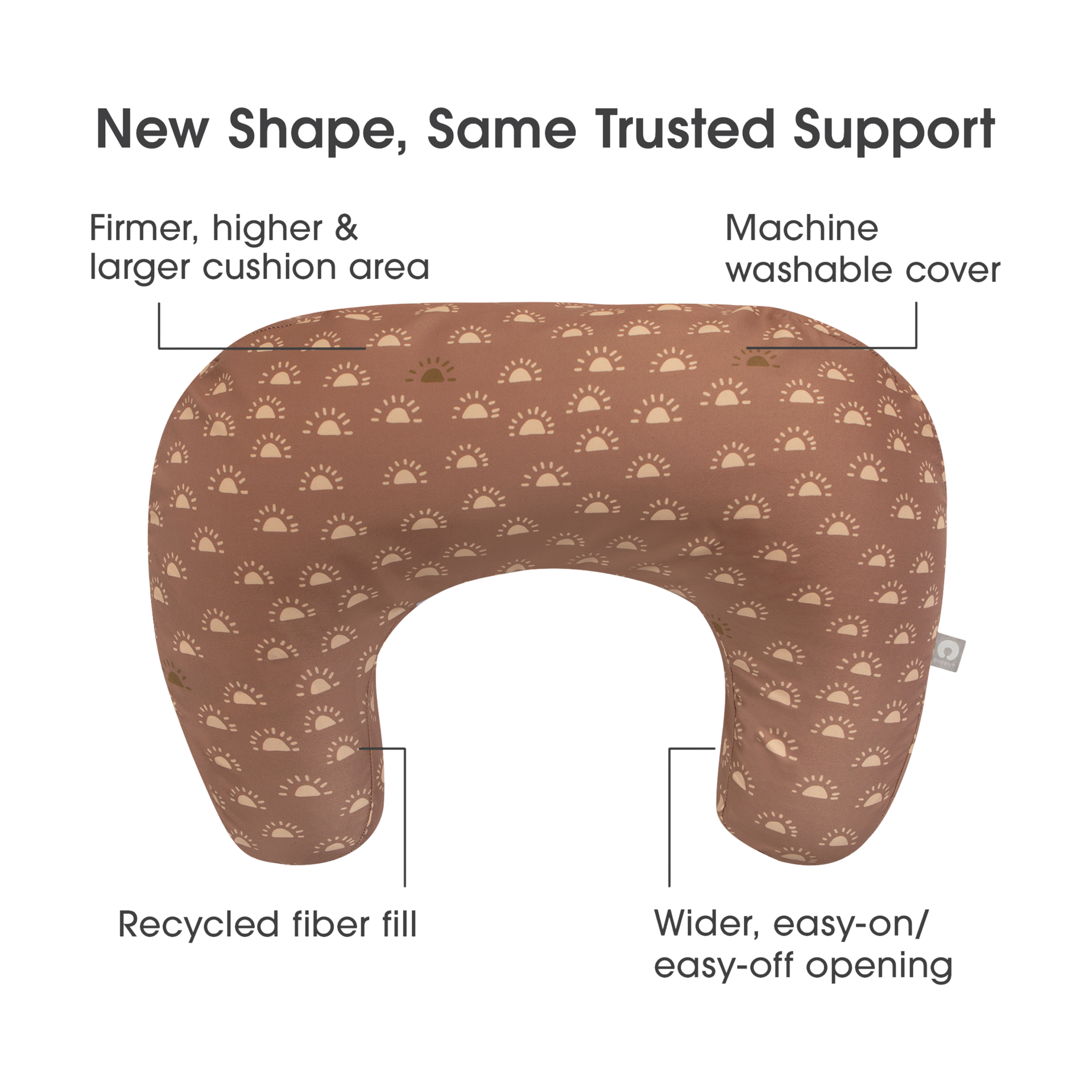Boppy New Nursing Pillow - Clay And Gold Suns.