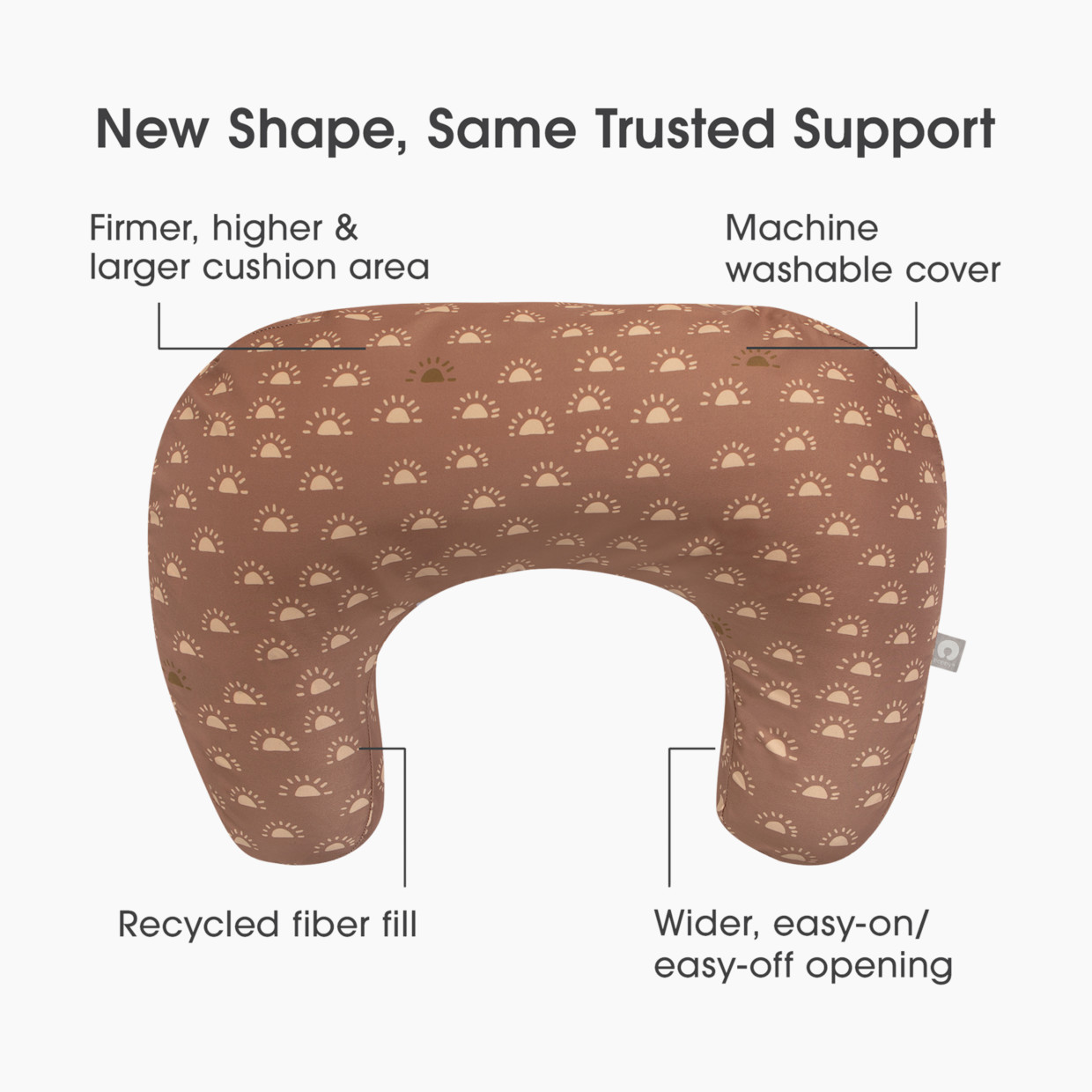 Boppy New Nursing Pillow - Clay And Gold Suns.