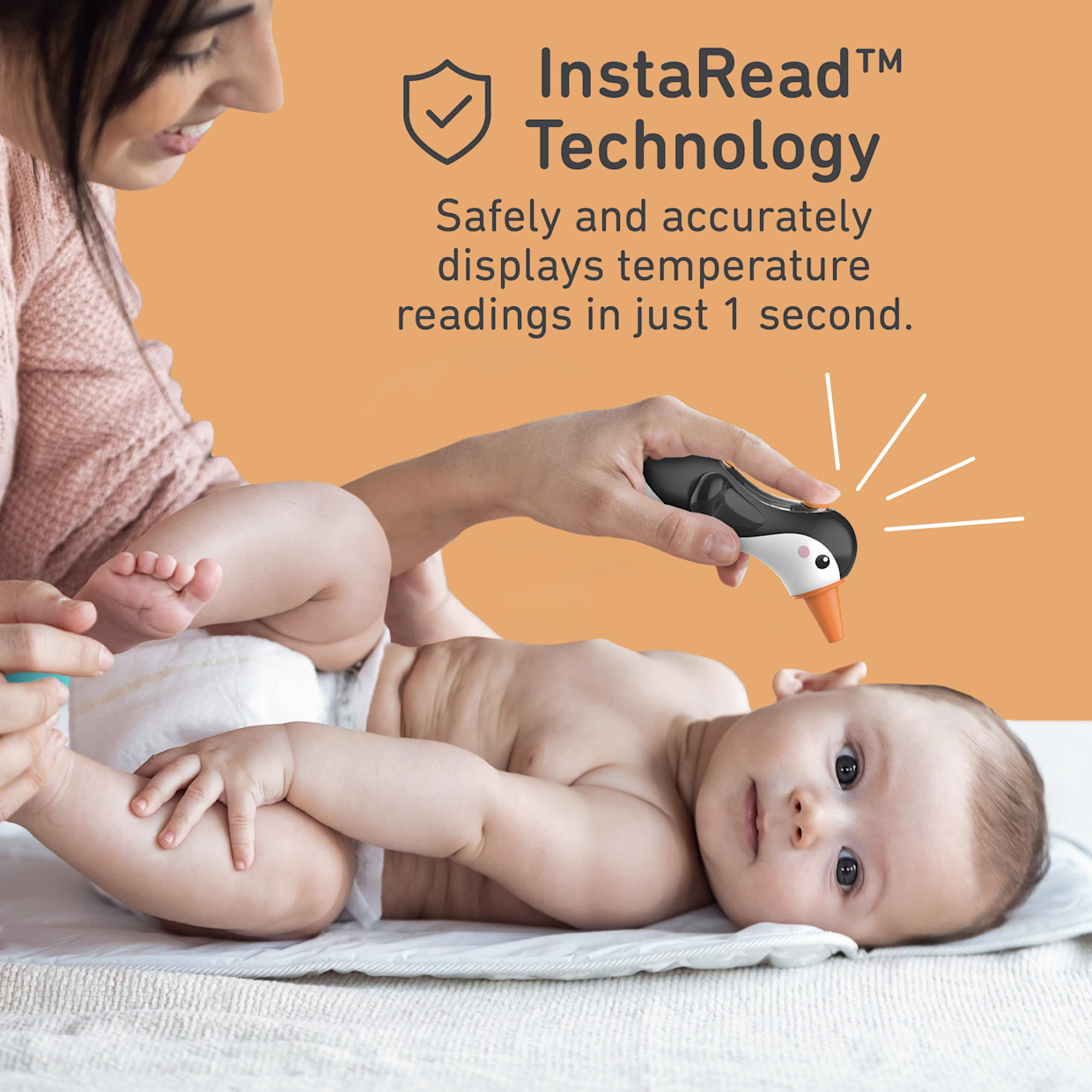 Pure Enrichment PureBaby Penguin Ear Thermometer - Black.