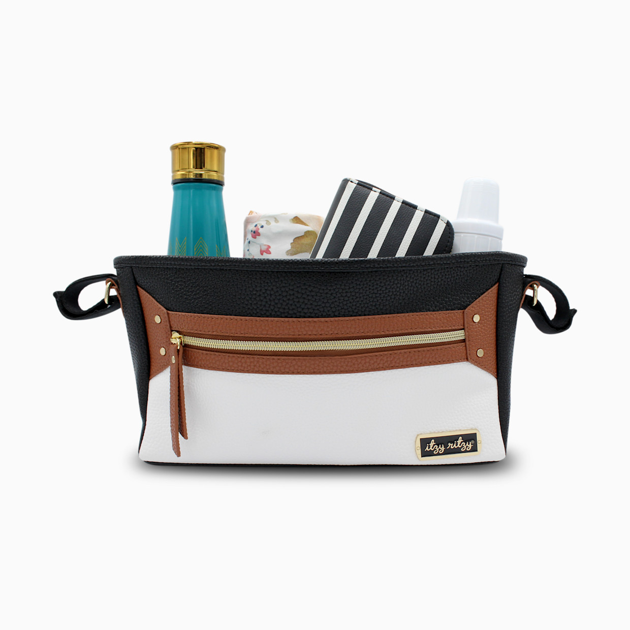 Itzy Ritzy Stroller Caddy - Black & Brown.