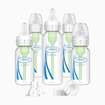 Dr. Brown's Natural Flow Anti-Colic Options+ Narrow Baby Bottle Newborn Gift Set with Baby Bottle Travel Caps