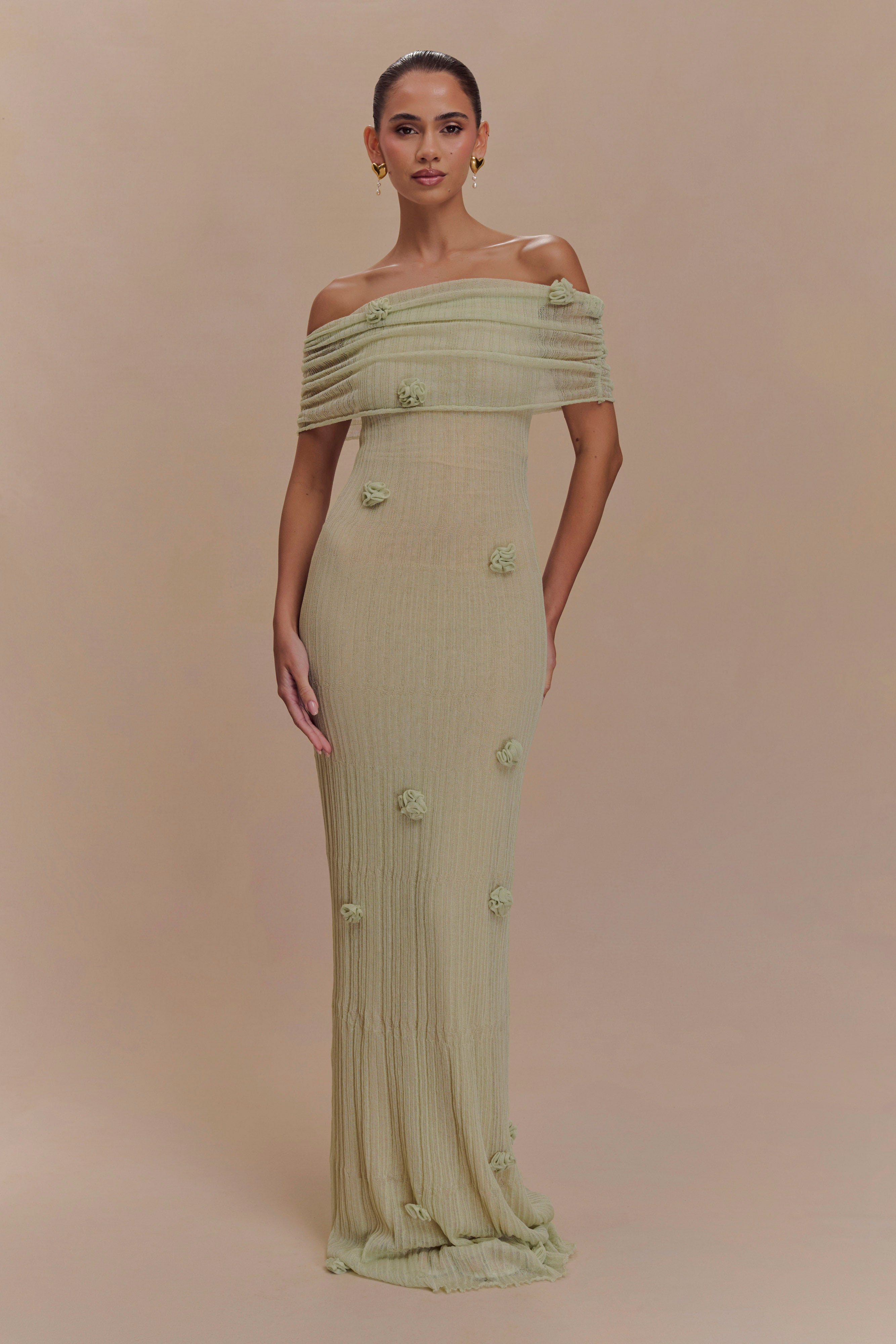 Meshki Brynn Orchid Knit Maxi Dress.
