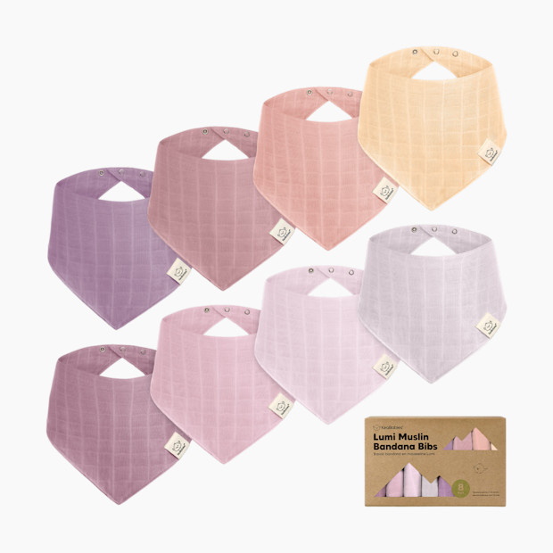 KeaBabies Lumi Muslin Bandana Bibs (8 Pack).