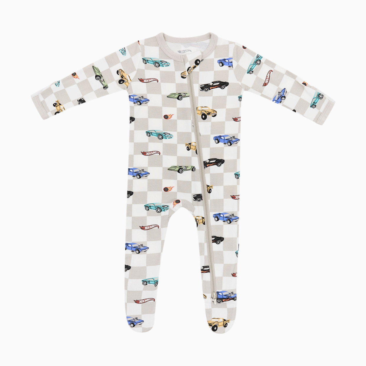 Kyte Baby Printed Zipper Footie - Fast And Furious, Newborn.