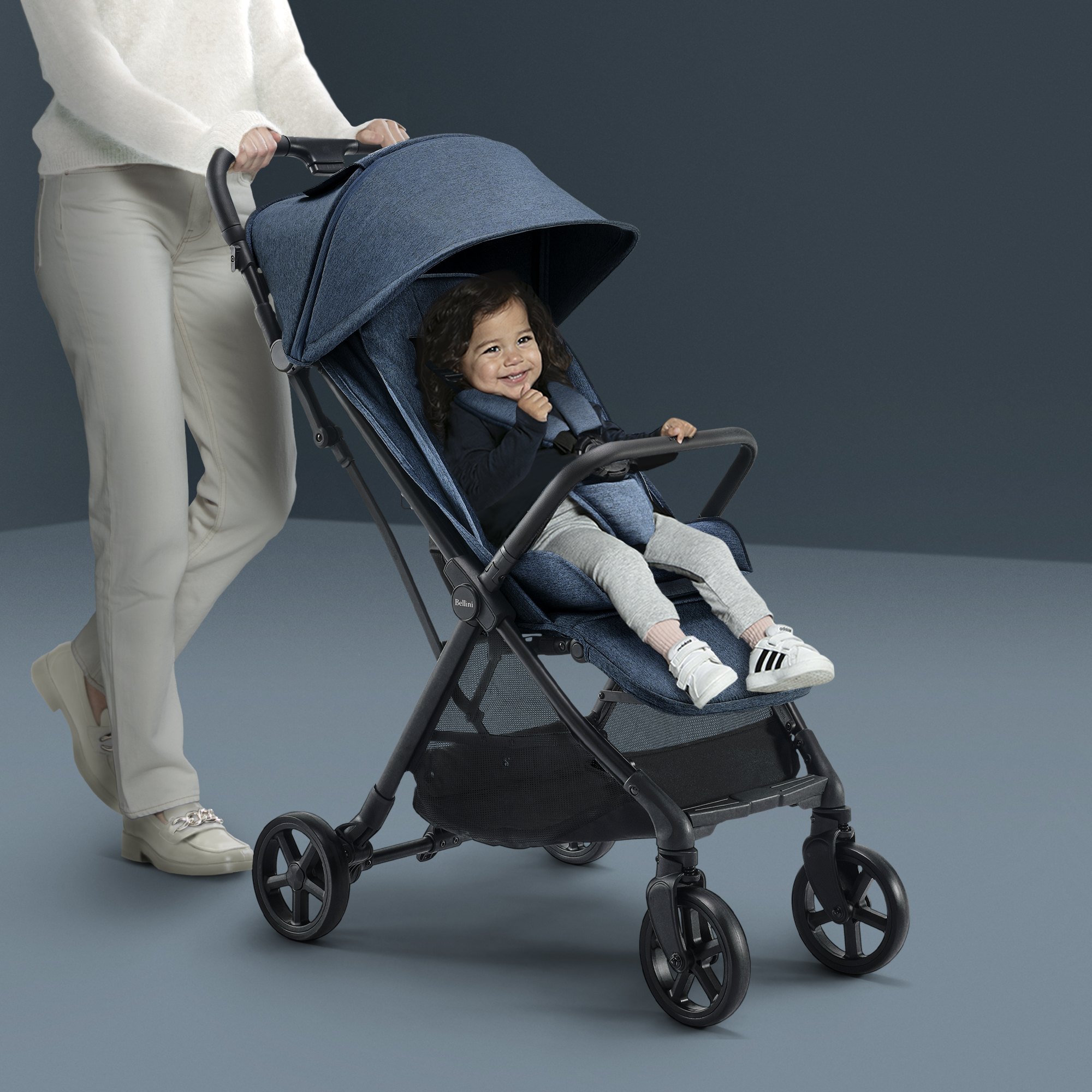 Bellini Juno Compact Auto-Folding Stroller - Denim.