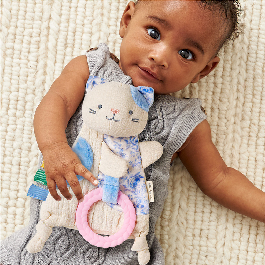 Itzy Ritzy Bitzy Crinkle Sensory Crinkle Toy with Teether - Kitty.