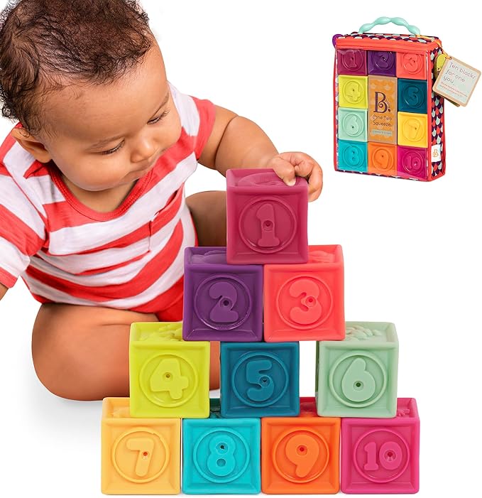 B. toys Soft Blocks With Numbers, Shapes, Animals.