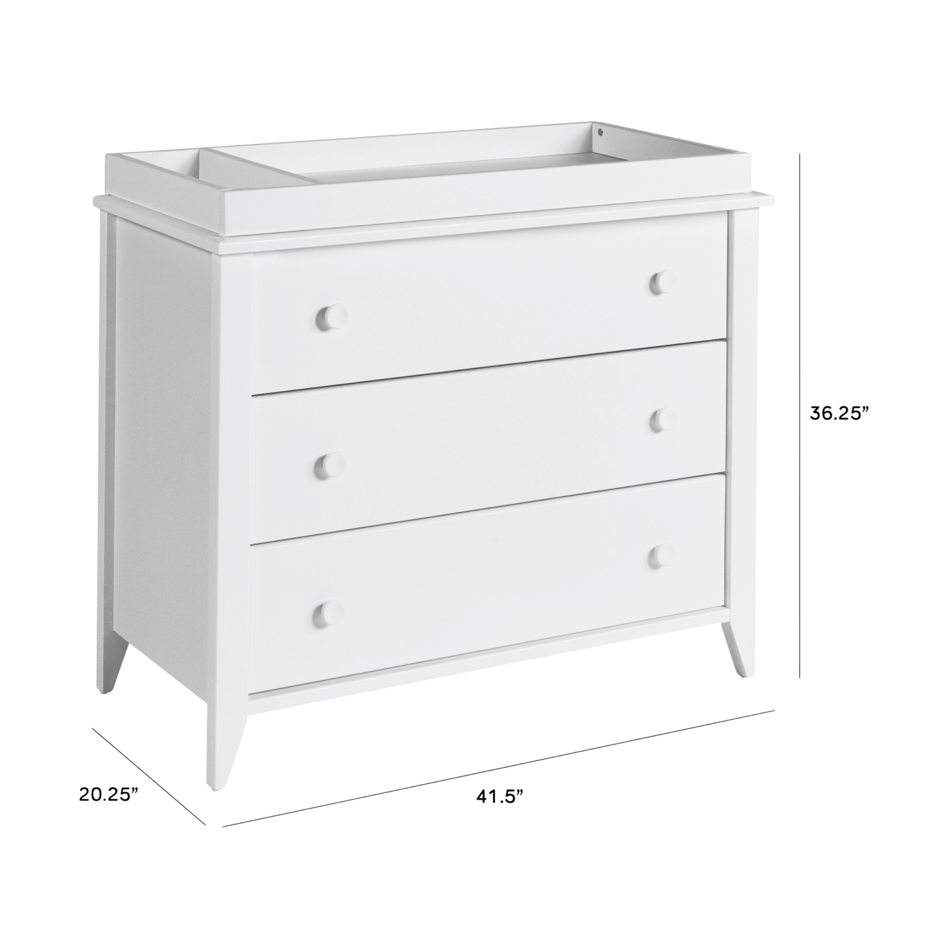 babyletto Sprout 3-Drawer Changer Dresser - White.