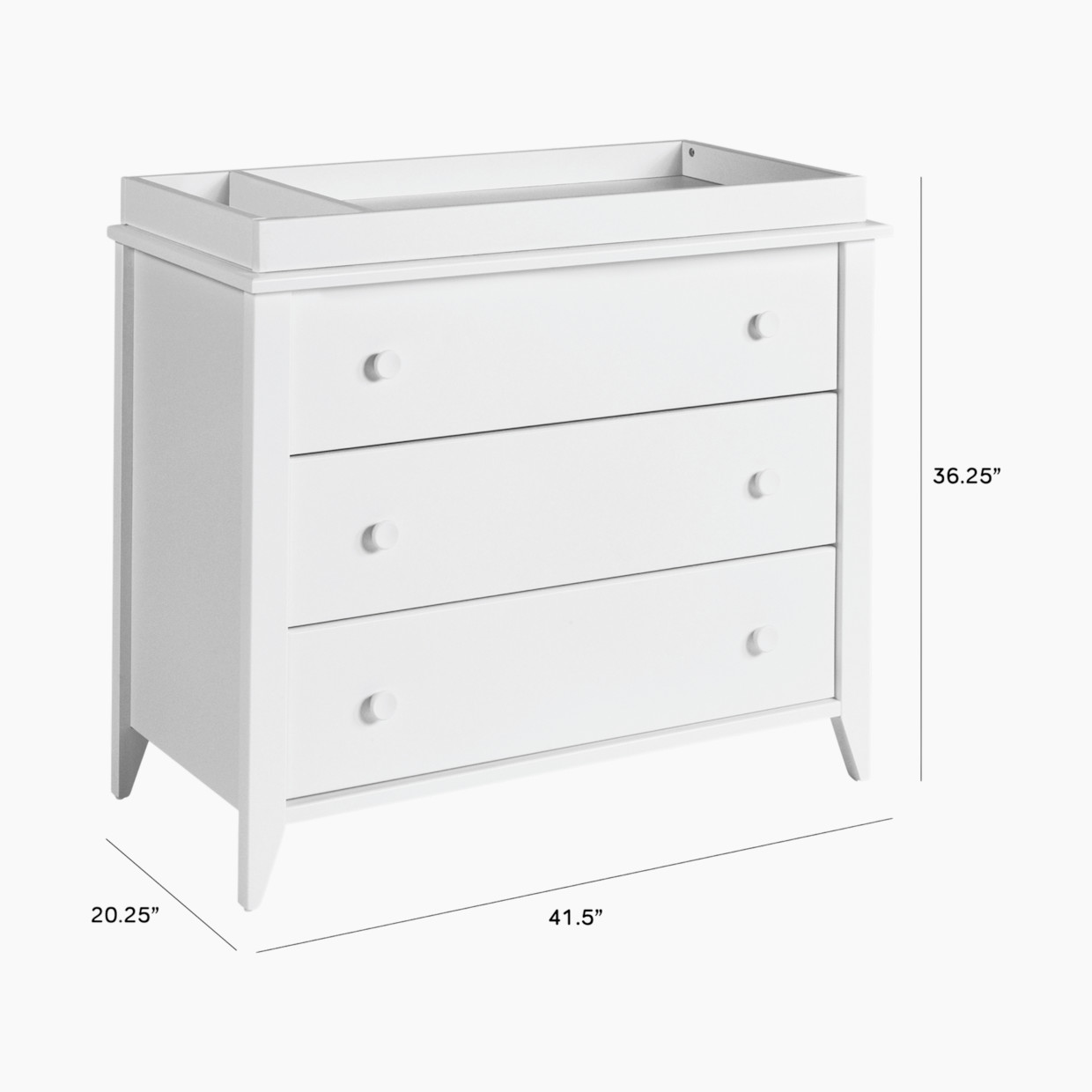 babyletto Sprout 3-Drawer Changer Dresser - White.