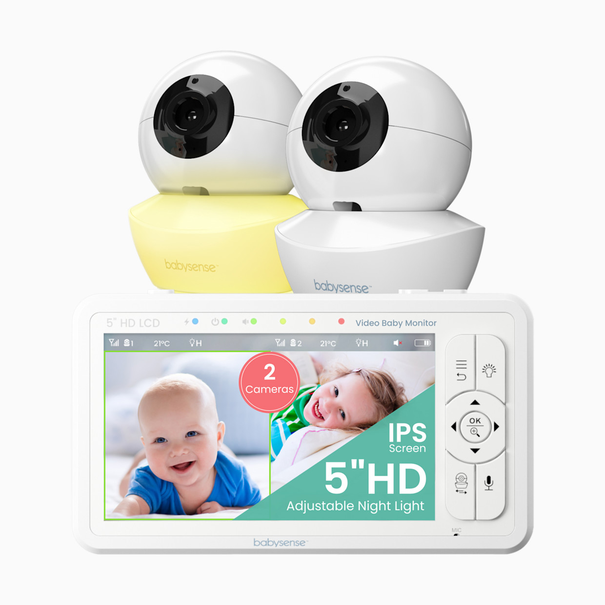 Babysense HD Split Screen Video Baby Monitor HD S2 - 2 Cameras.