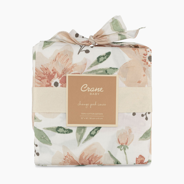 Crane Baby Cotton Quilted Change Pad Cover - Parker Floral.