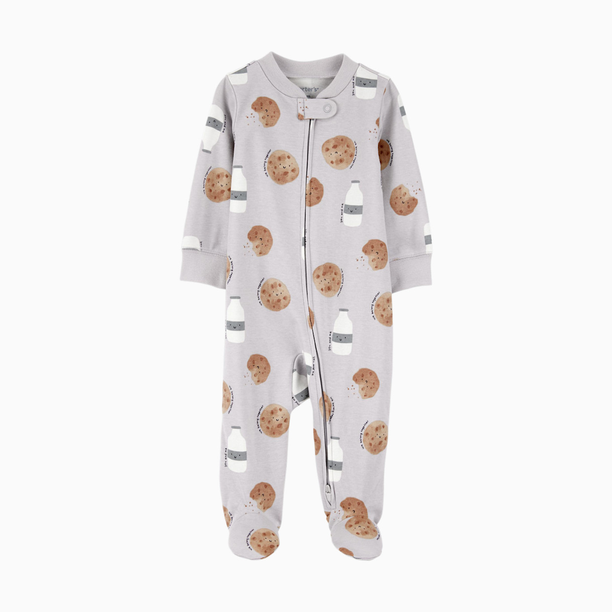 Carter's 2-Way Zip Cotton Sleep & Play Pajamas - Milk & Cookies, 3 M.