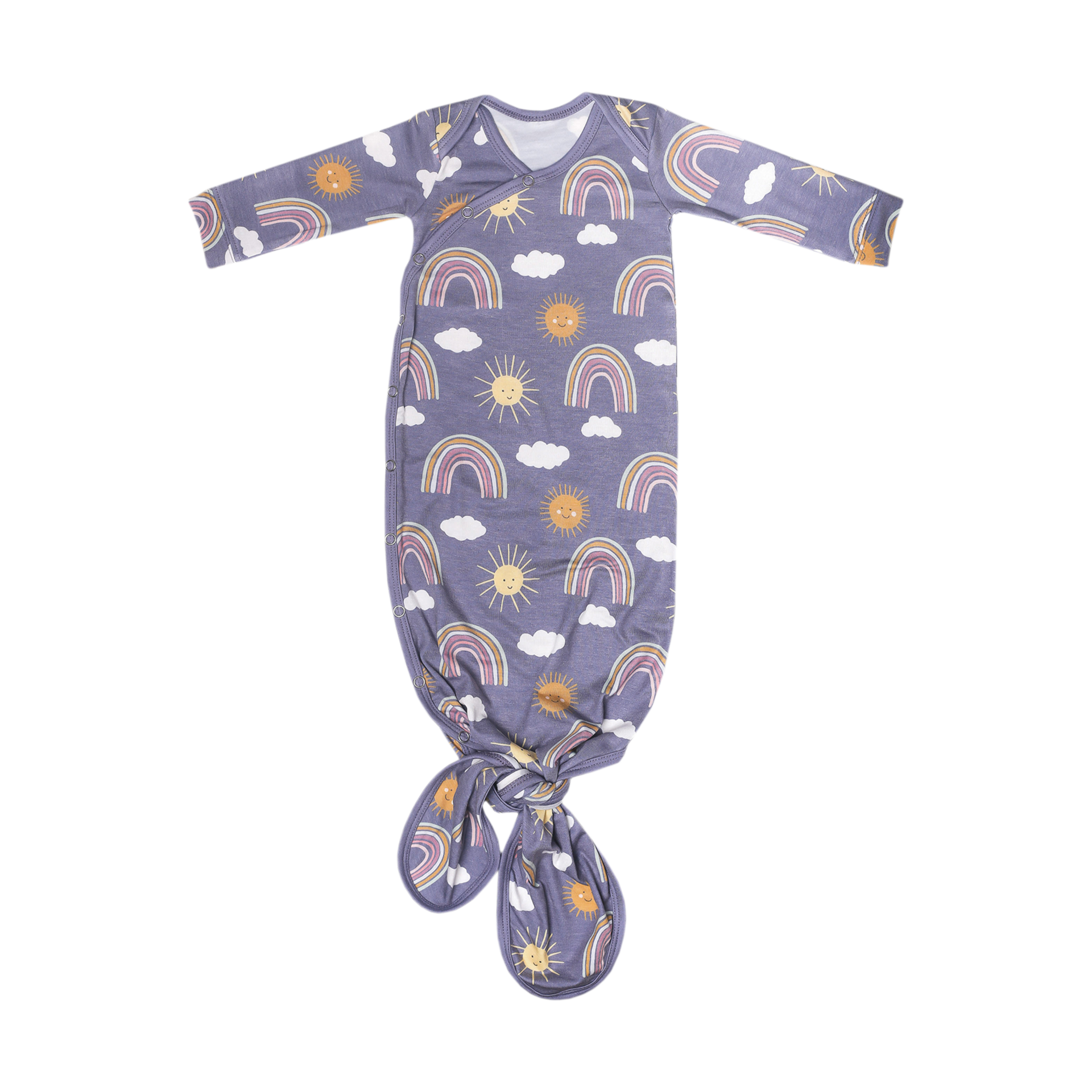 Copper Pearl Printed Knotted Gown - Hope, 0-4 M.