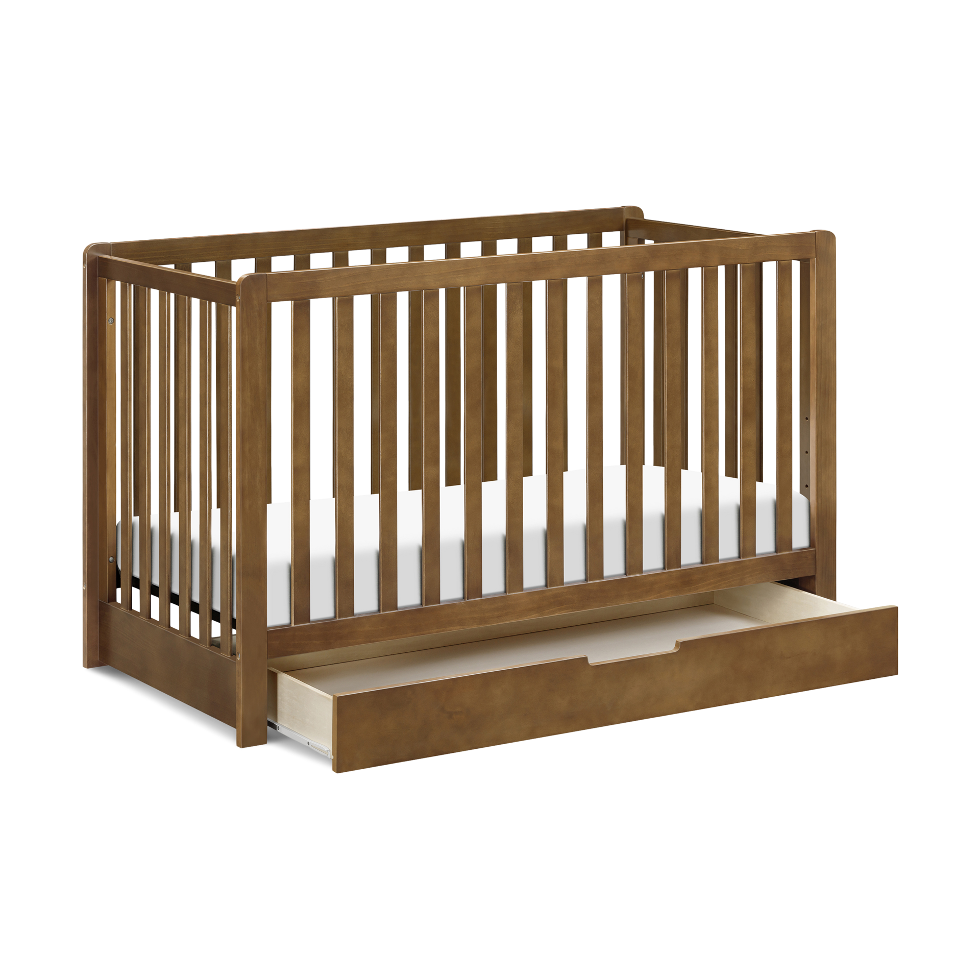 Carter's by daVinci Colby 4-in-1 Convertible Crib with Trundle Drawer - Walnut.