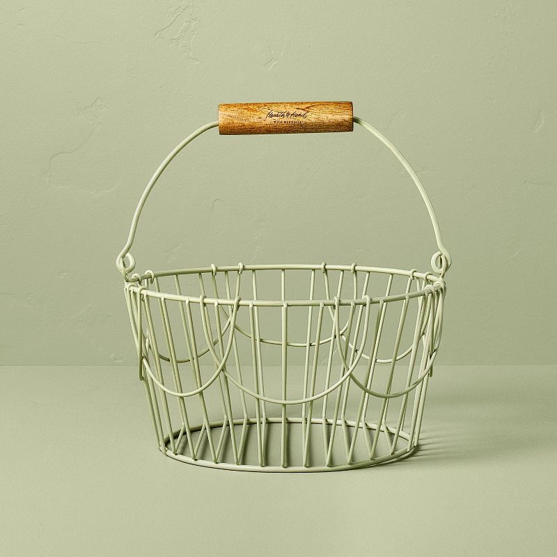 Hearth & Hand Coated Wire Easter Basket With Wood Handle.