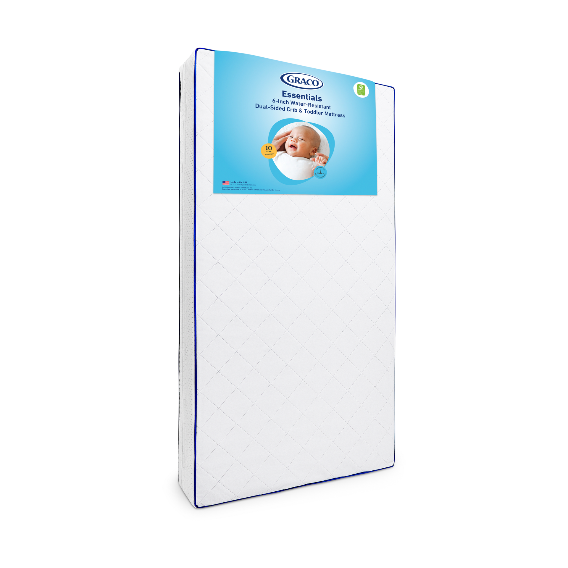 Graco Essentials 6-Inch Water-Resistant Dual-Sided Crib & Toddler Mattress.