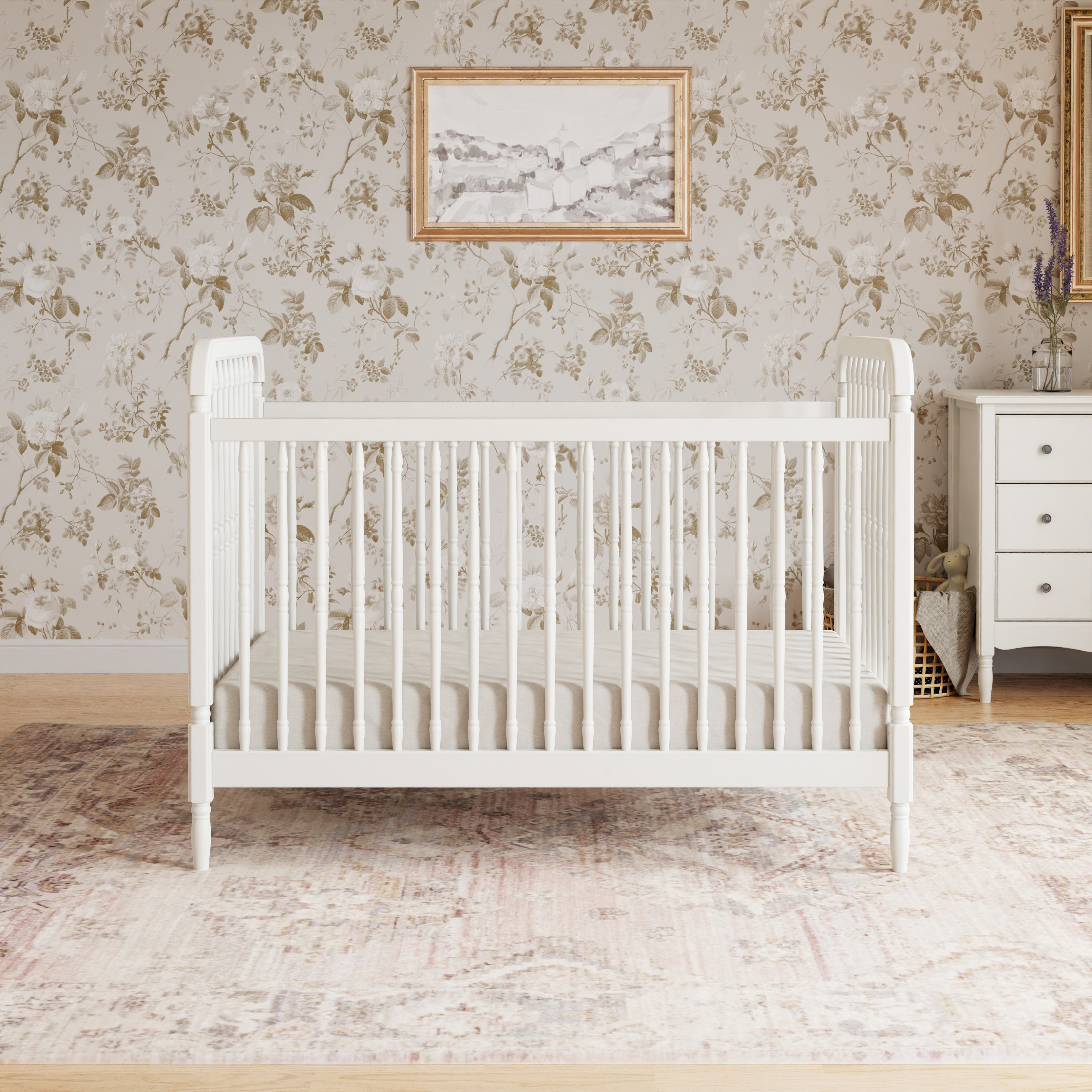 Namesake Liberty 3-in-1 Spindle Crib with Toddler Bed Conversion Kit.