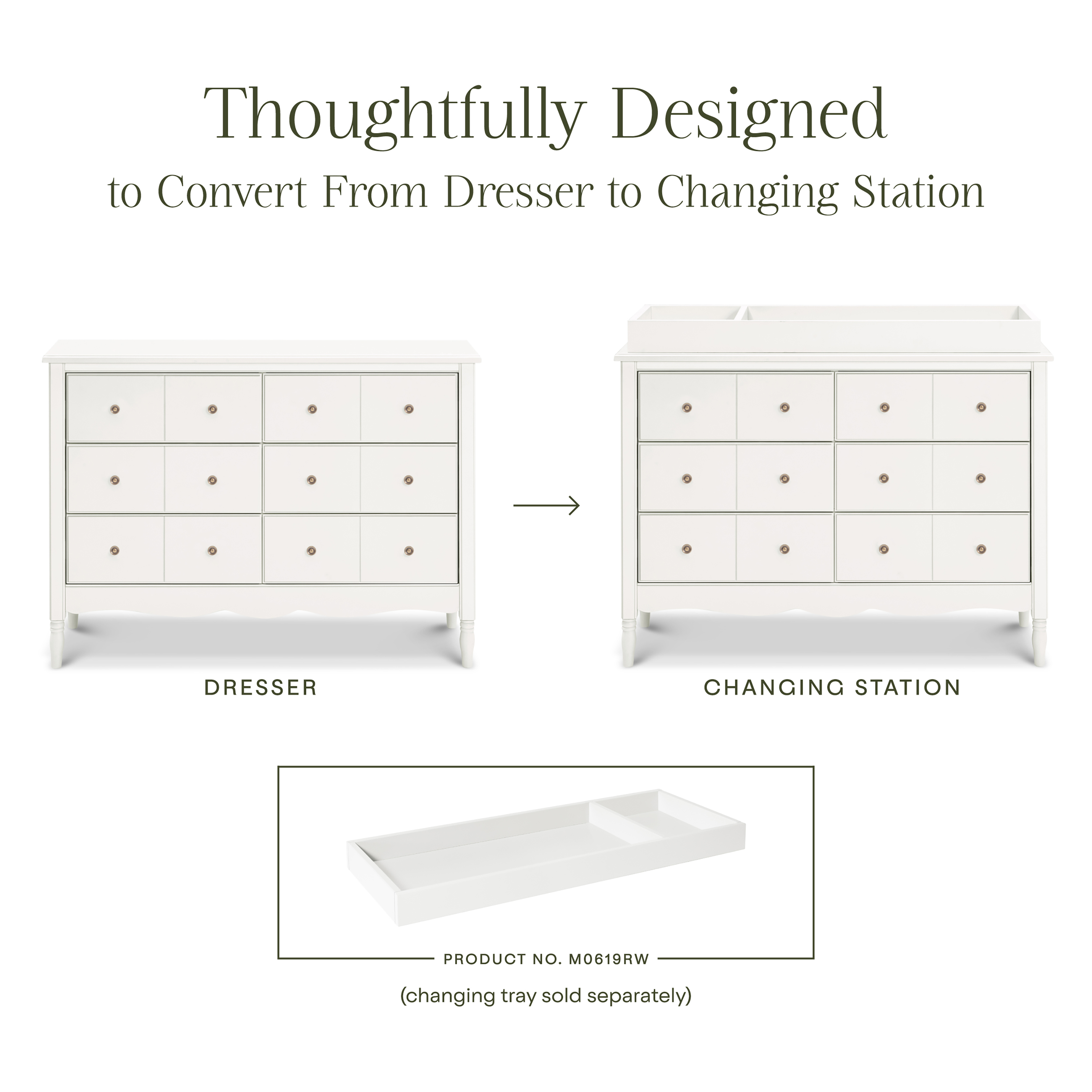 Namesake Liberty 6-Drawer Dresser - Warm White.