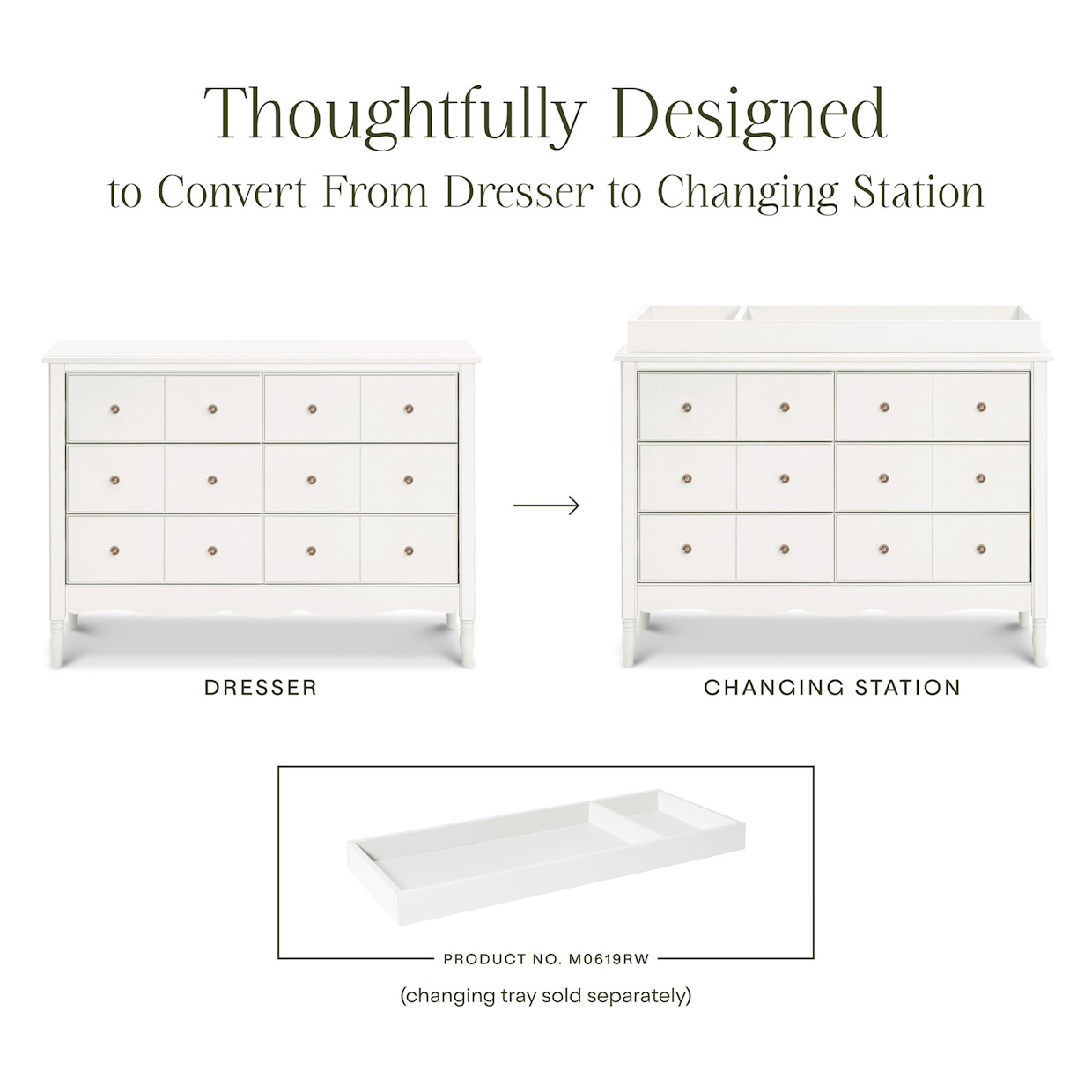 Namesake Liberty 6-Drawer Dresser - Warm White.
