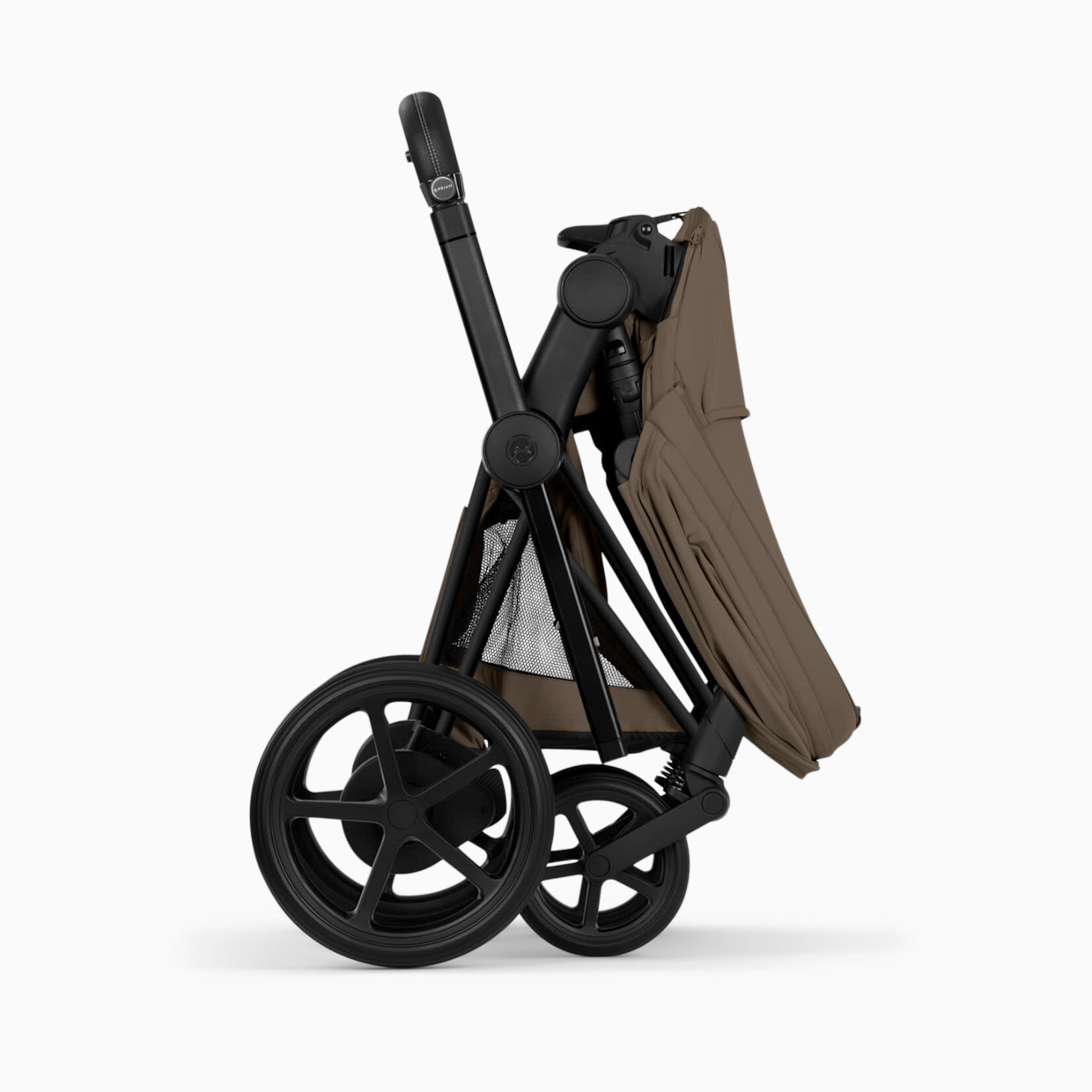 Cybex e-PRIAM Stroller - Rose Gold Frame/Sepia Black Lux Seat.