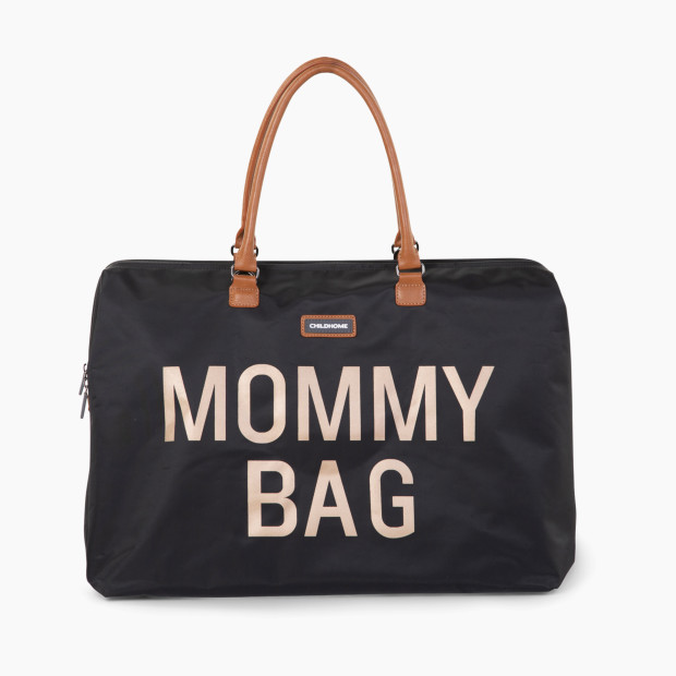 Childhome Mommy Bag, XL Diaper Bag - Black & Gold.
