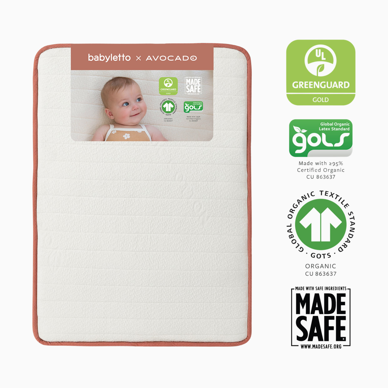 babyletto x Avocado Mini Crib Size Organic Mattress.