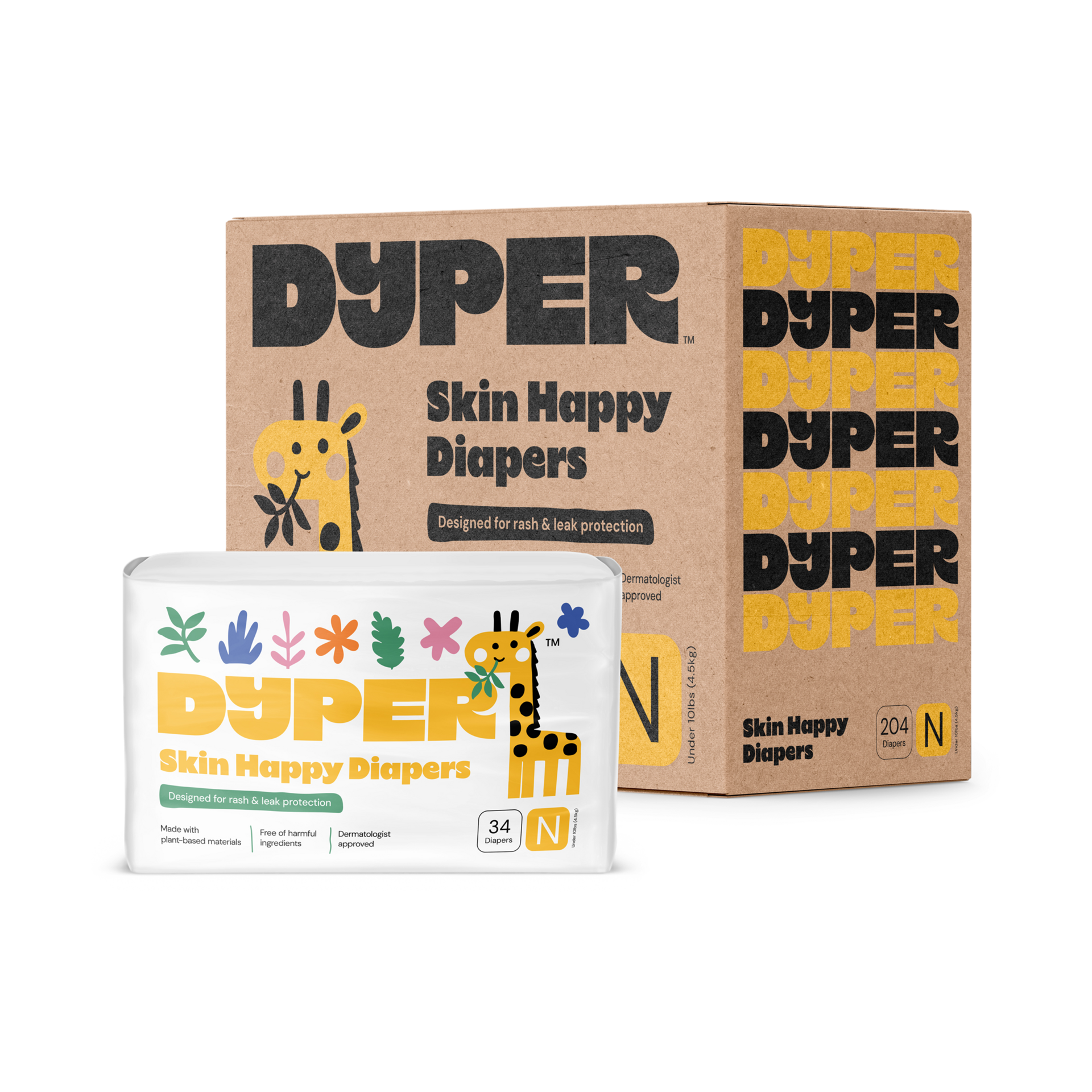 DYPER Skin Happy Diapers - Monthly Box.