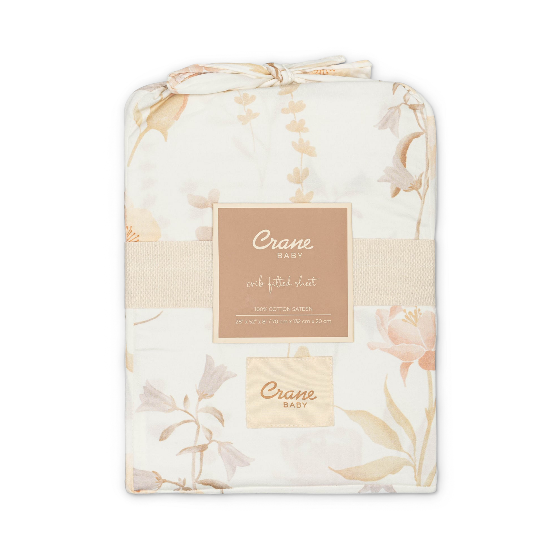 Crane Baby Cotton Sateen Crib Fitted Sheet - Violet Floral.