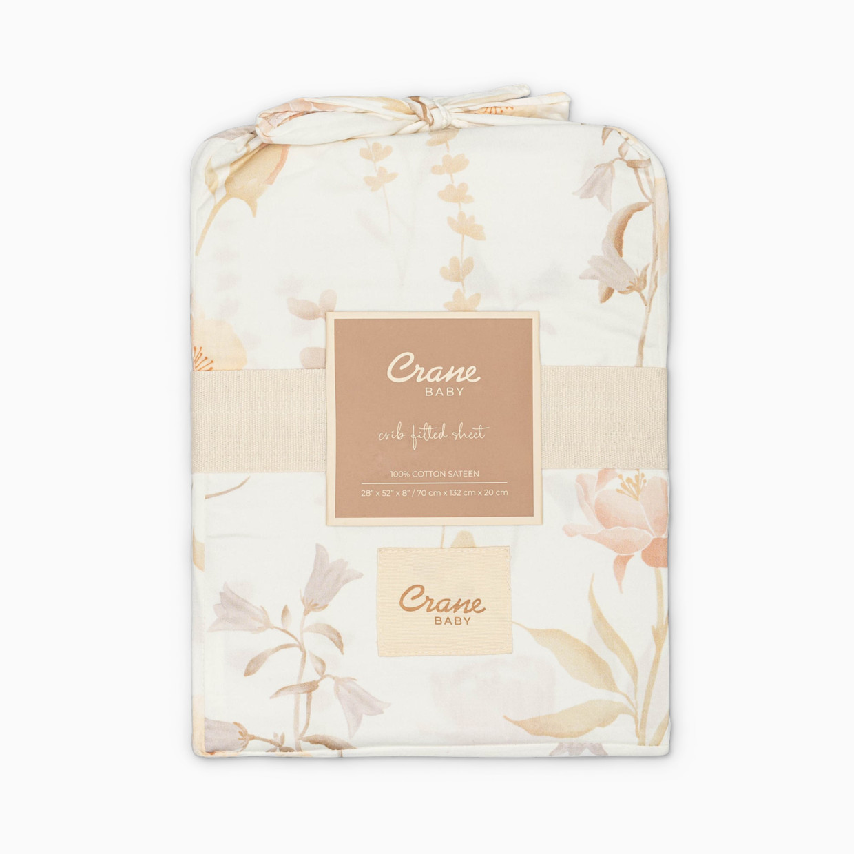 Crane Baby Cotton Sateen Crib Fitted Sheet - Violet Floral.