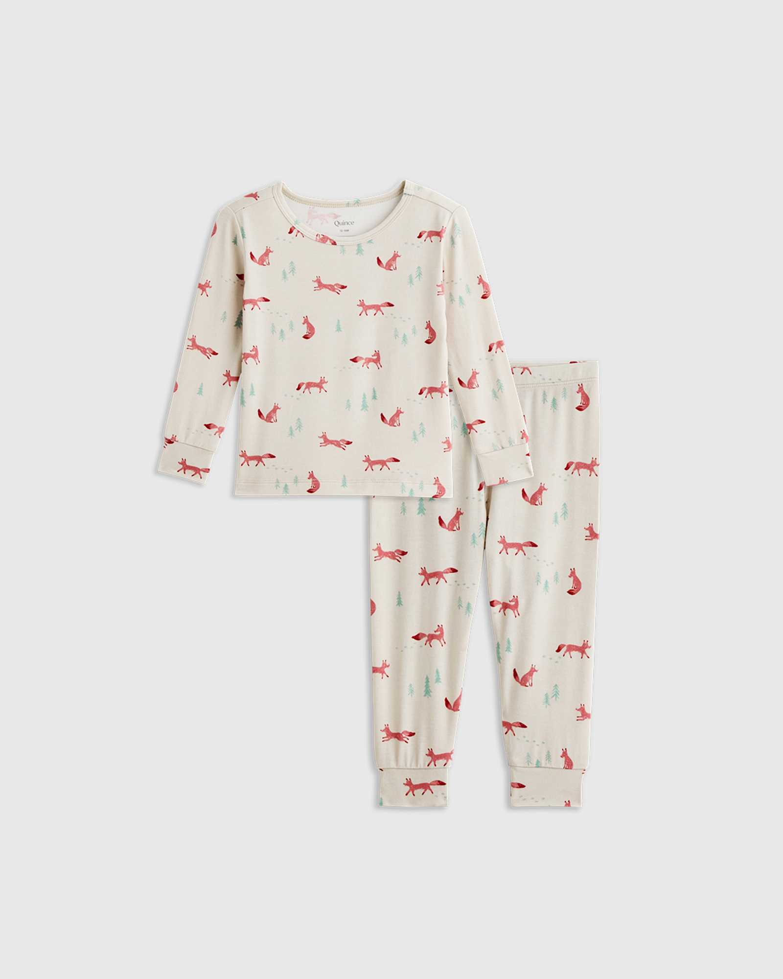 Quince Bamboo Long Sleeve and Pant Pajama Set in Fox.
