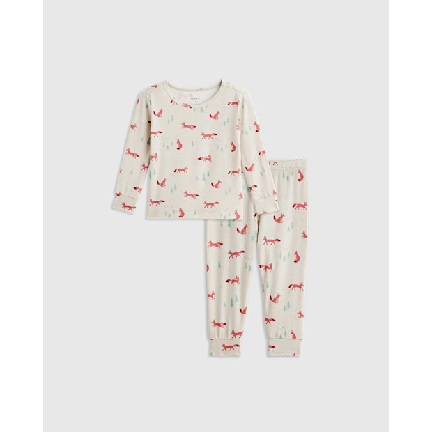 Quince Bamboo Long Sleeve and Pant Pajama Set in Fox.
