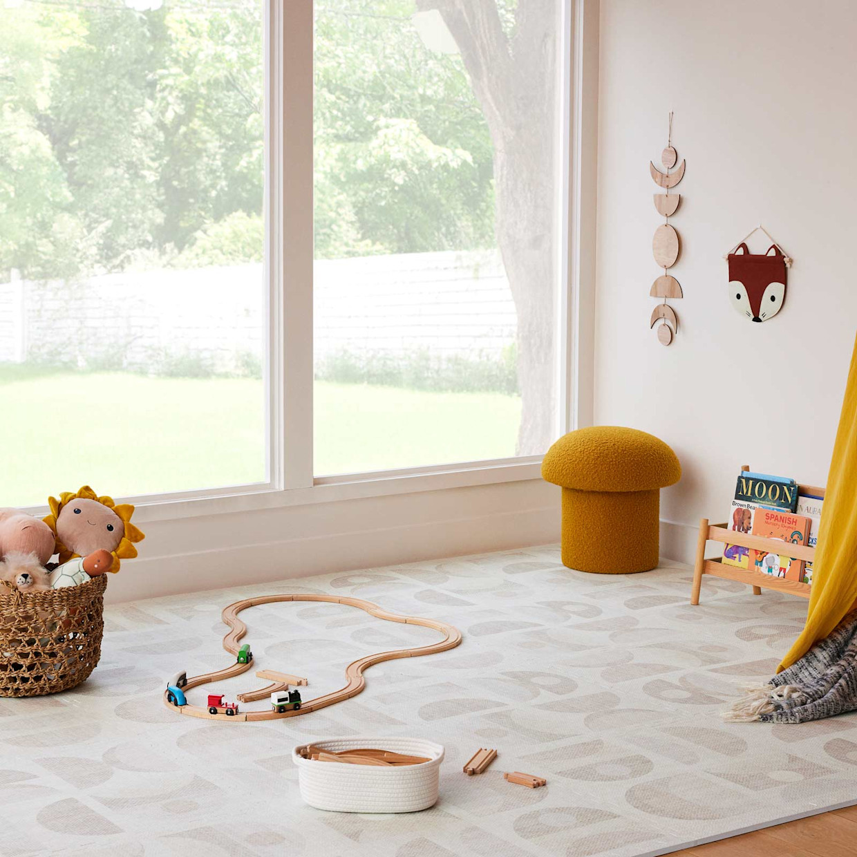 House of Noa Little Nomad Play Mat l Luna - Sandstone, 4X8.